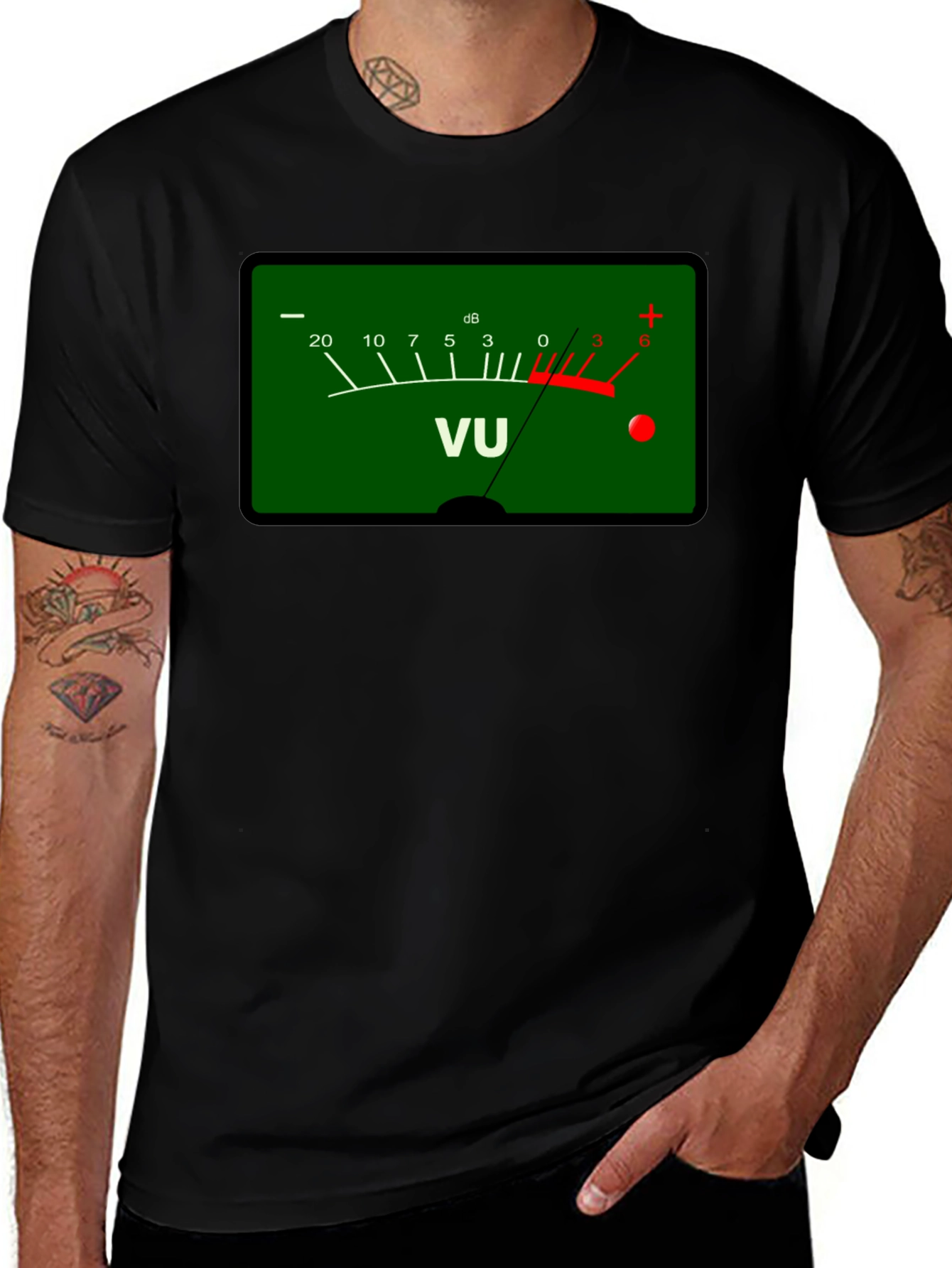 Variant 3 of VU Meter Graphic Tee - Audio Lover's T-Shirt
