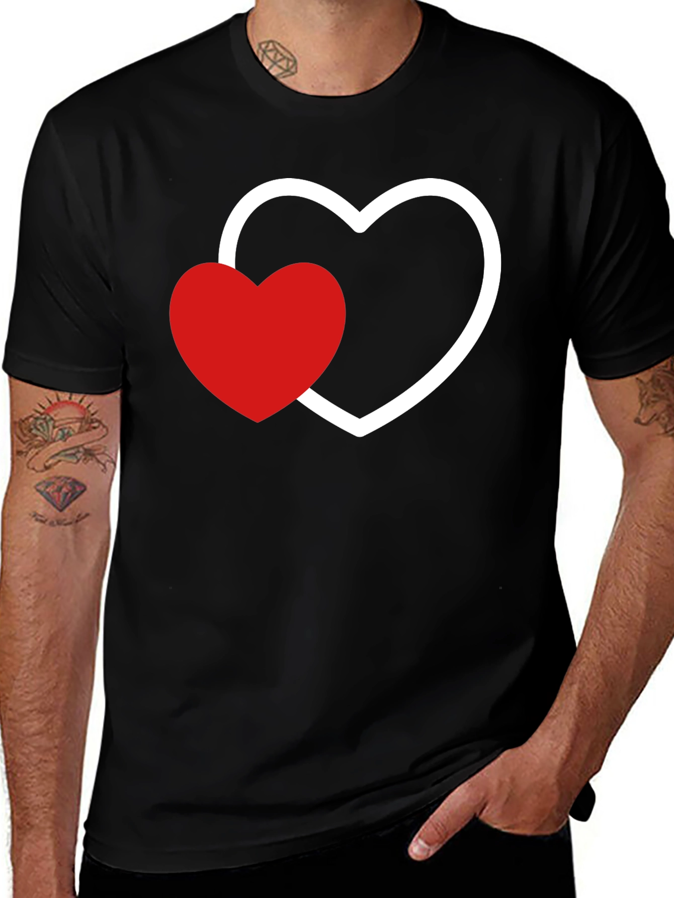 Variant 29 of Heart Graphic Black Tee
