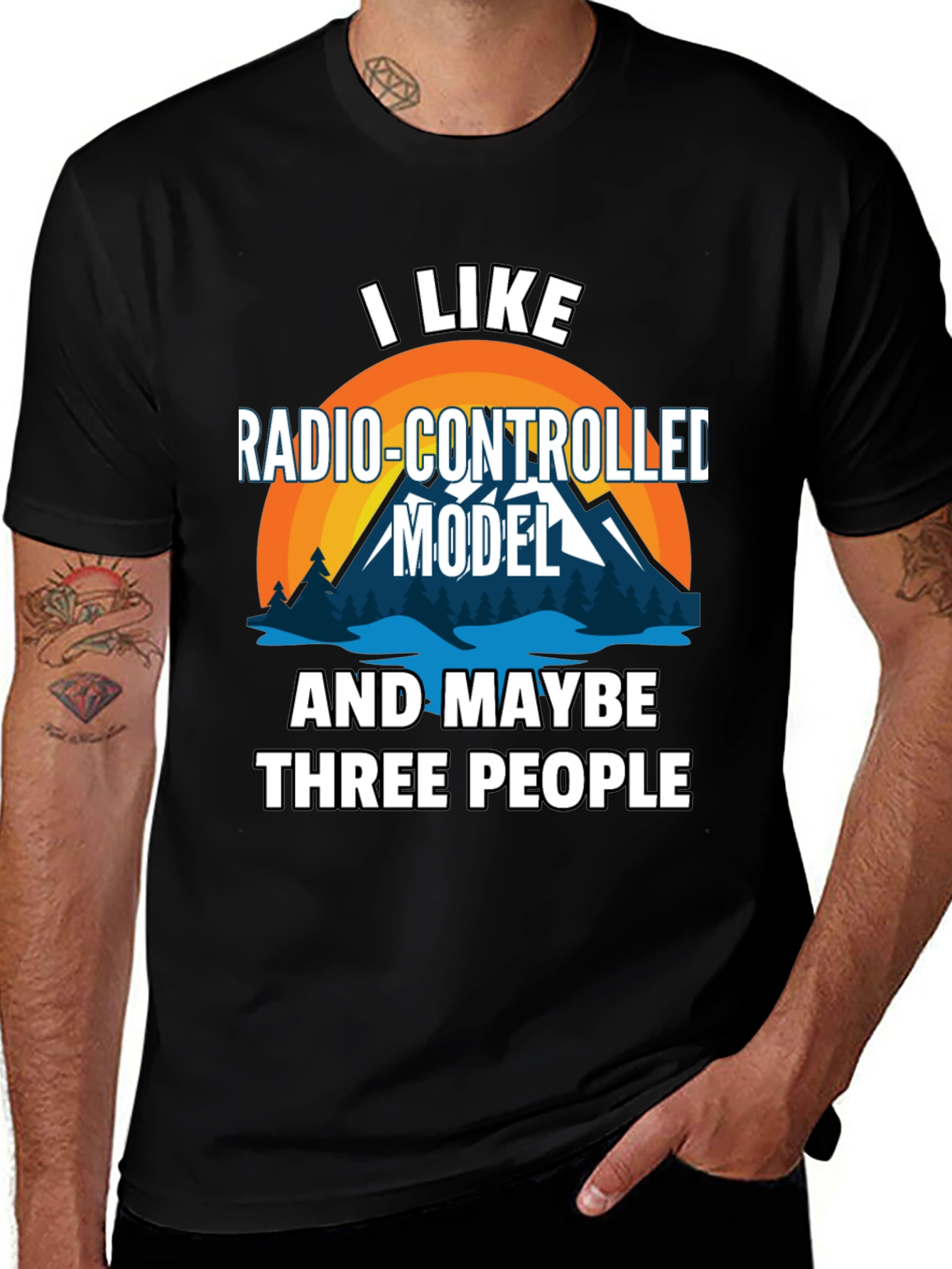 Radio-Controlled Model & Three People Graphic T-Shirt