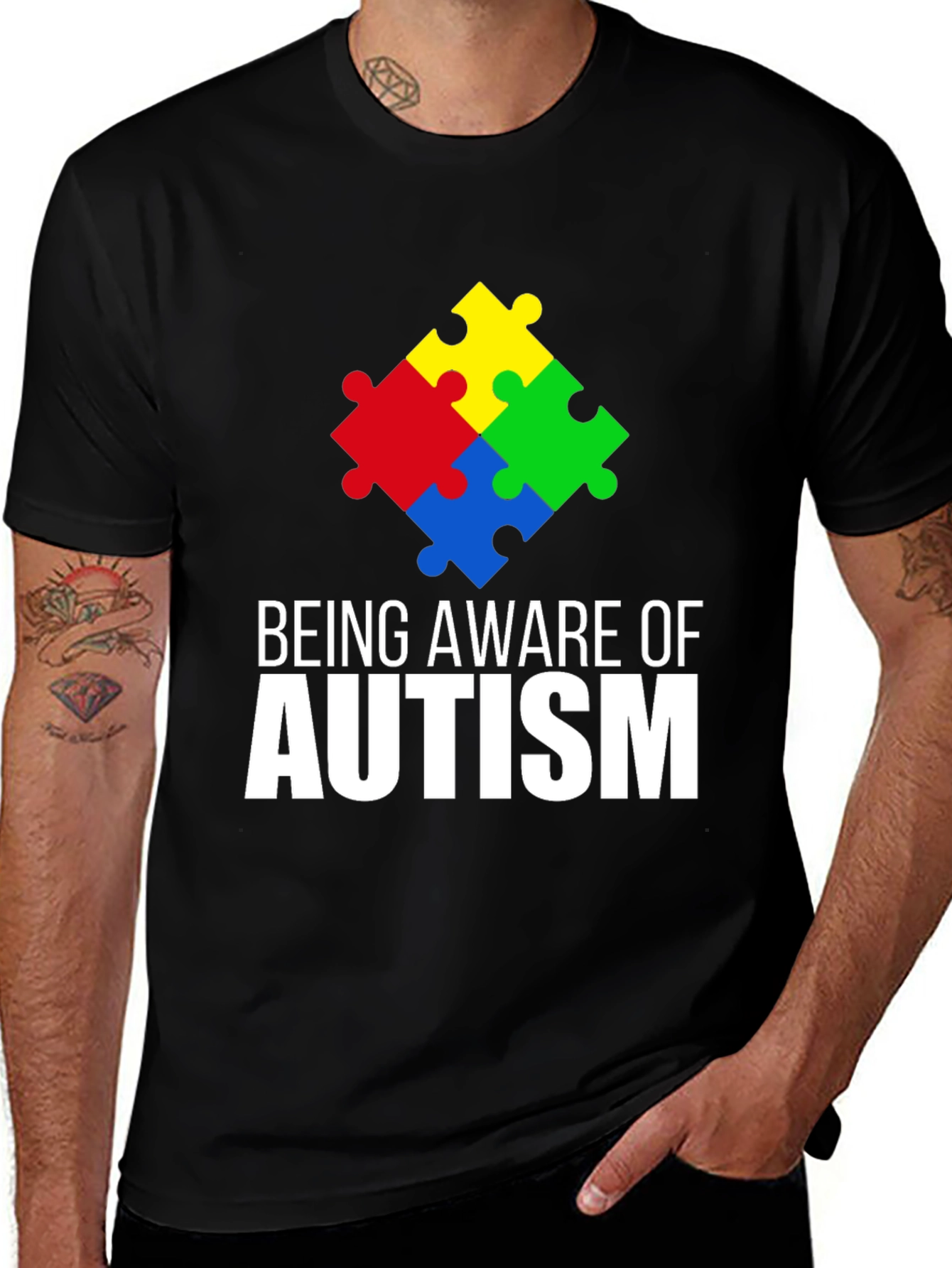 Autism Awareness T-Shirt - Puzzle Piece Design