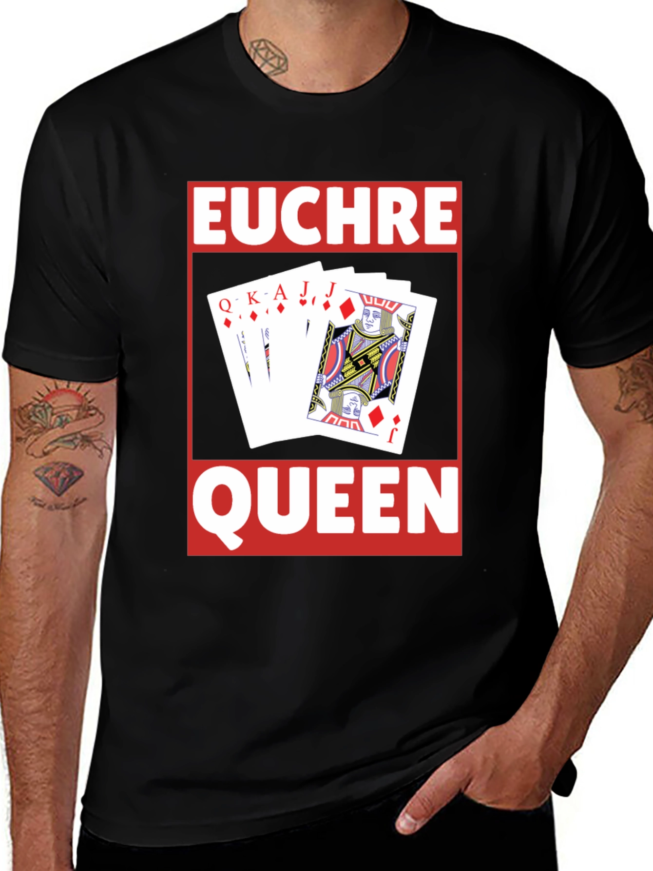 Euchre Queen Card Game Graphic T-Shirt