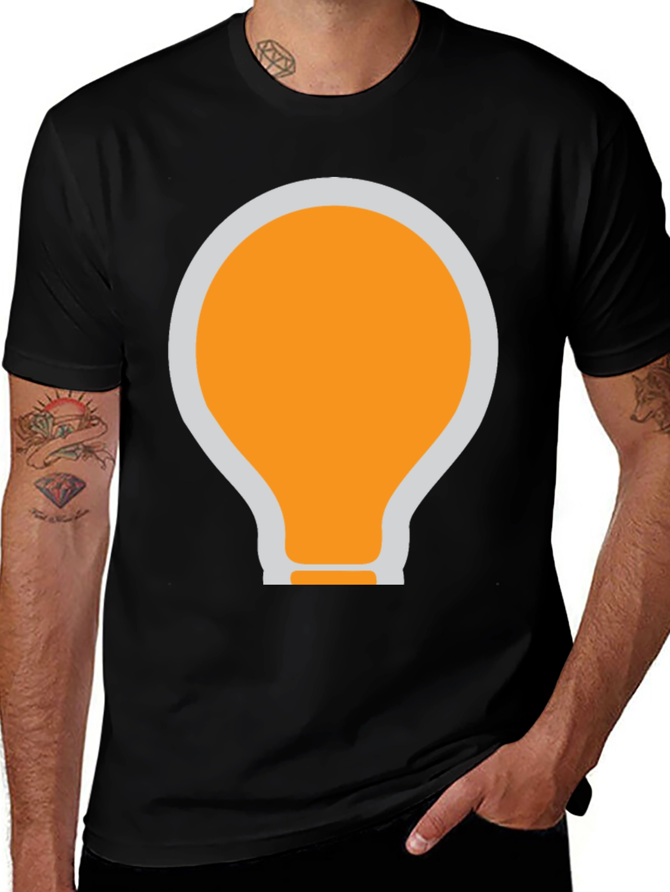 Variant 10 of Black T-Shirt with Light Bulb Graphic