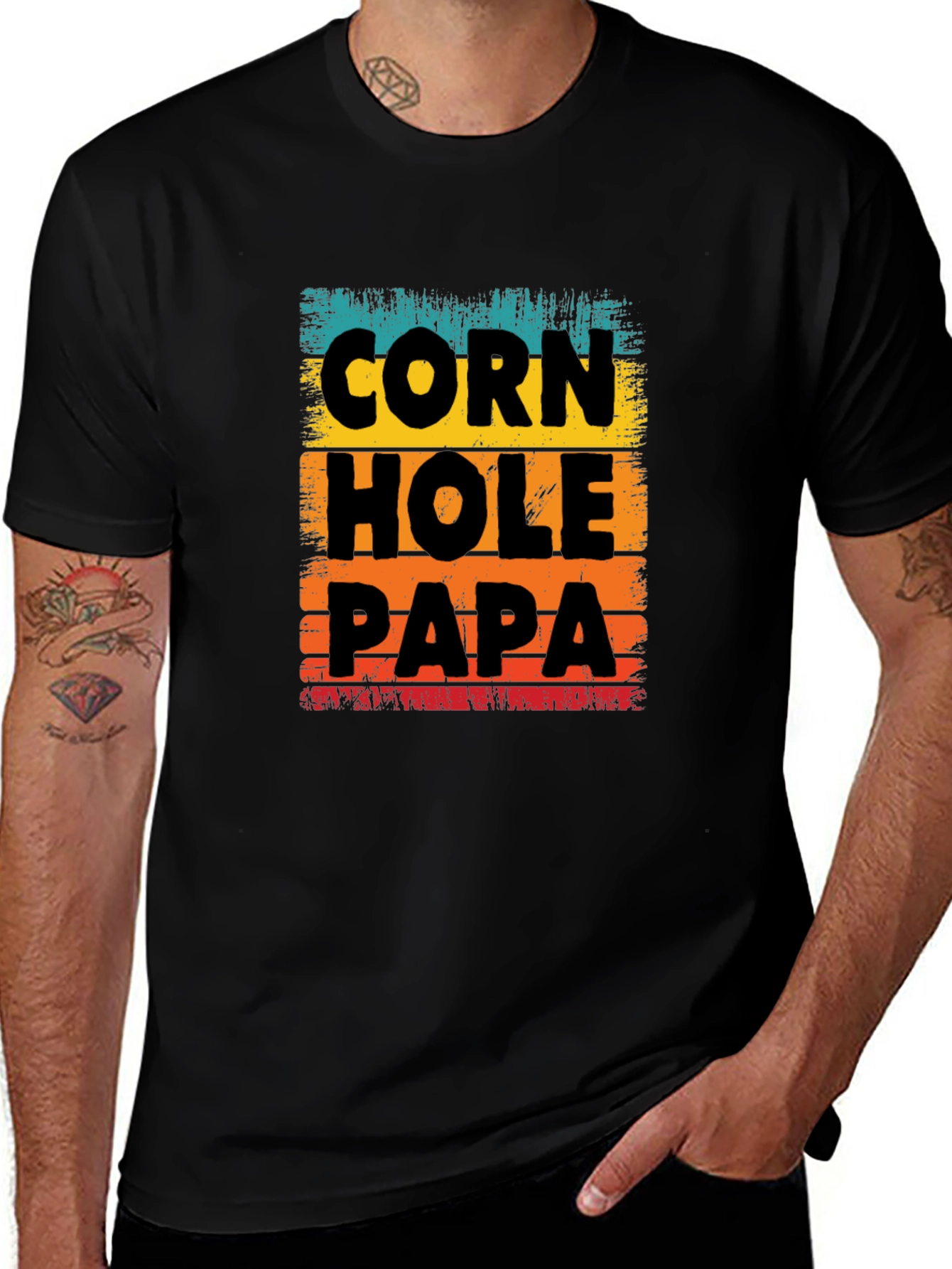 Cornhole Papa T-Shirt, Fun Dad Gift
