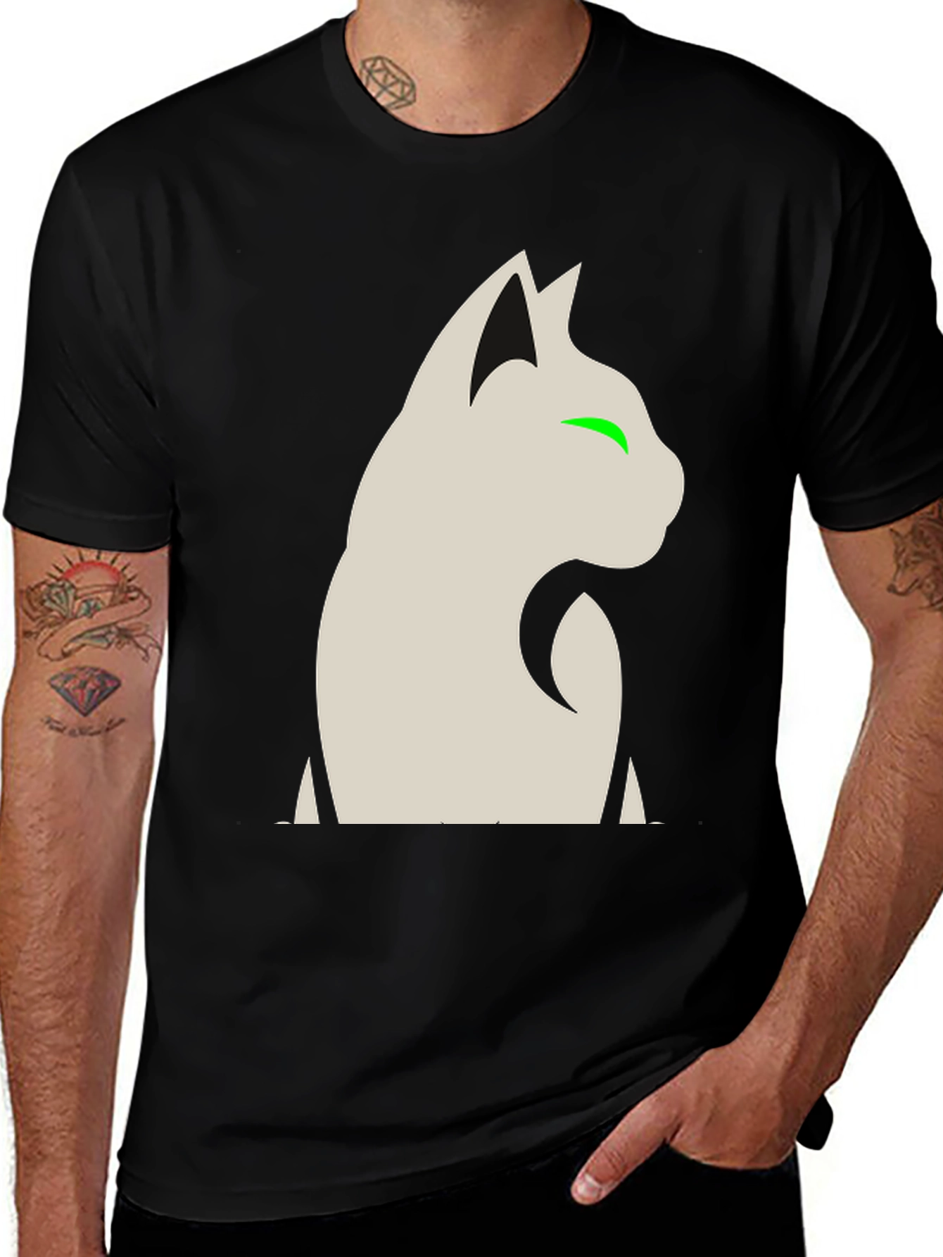 Variant 15 of Cool Cat Tee - Minimalist Cat Design