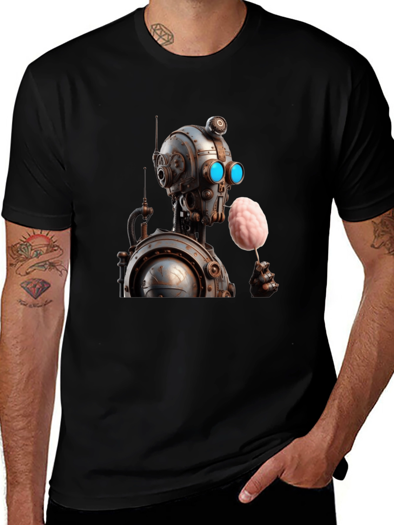 Variant 7 of Steampunk Robot Cotton Candy T-Shirt