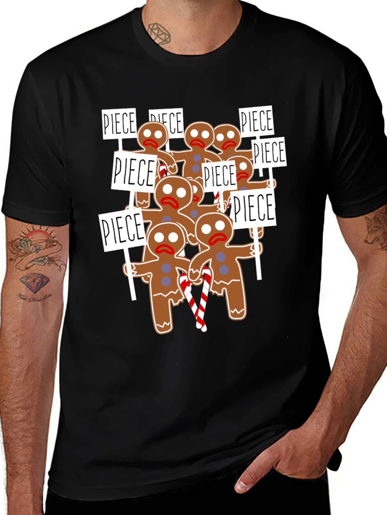 Variant 17 of Gingerbread Man Protest T-Shirt - Holiday Humor
