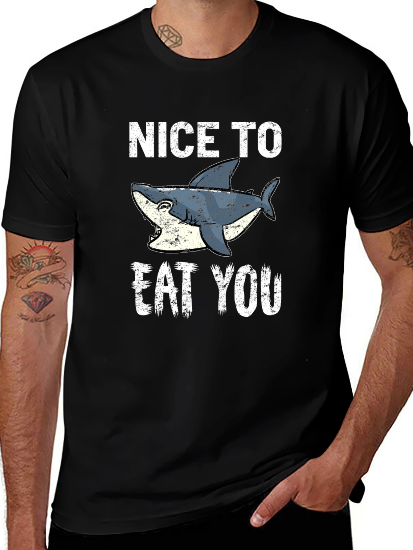 Variant 21 of Funny Shark Graphic Tee - Nice To Eat You