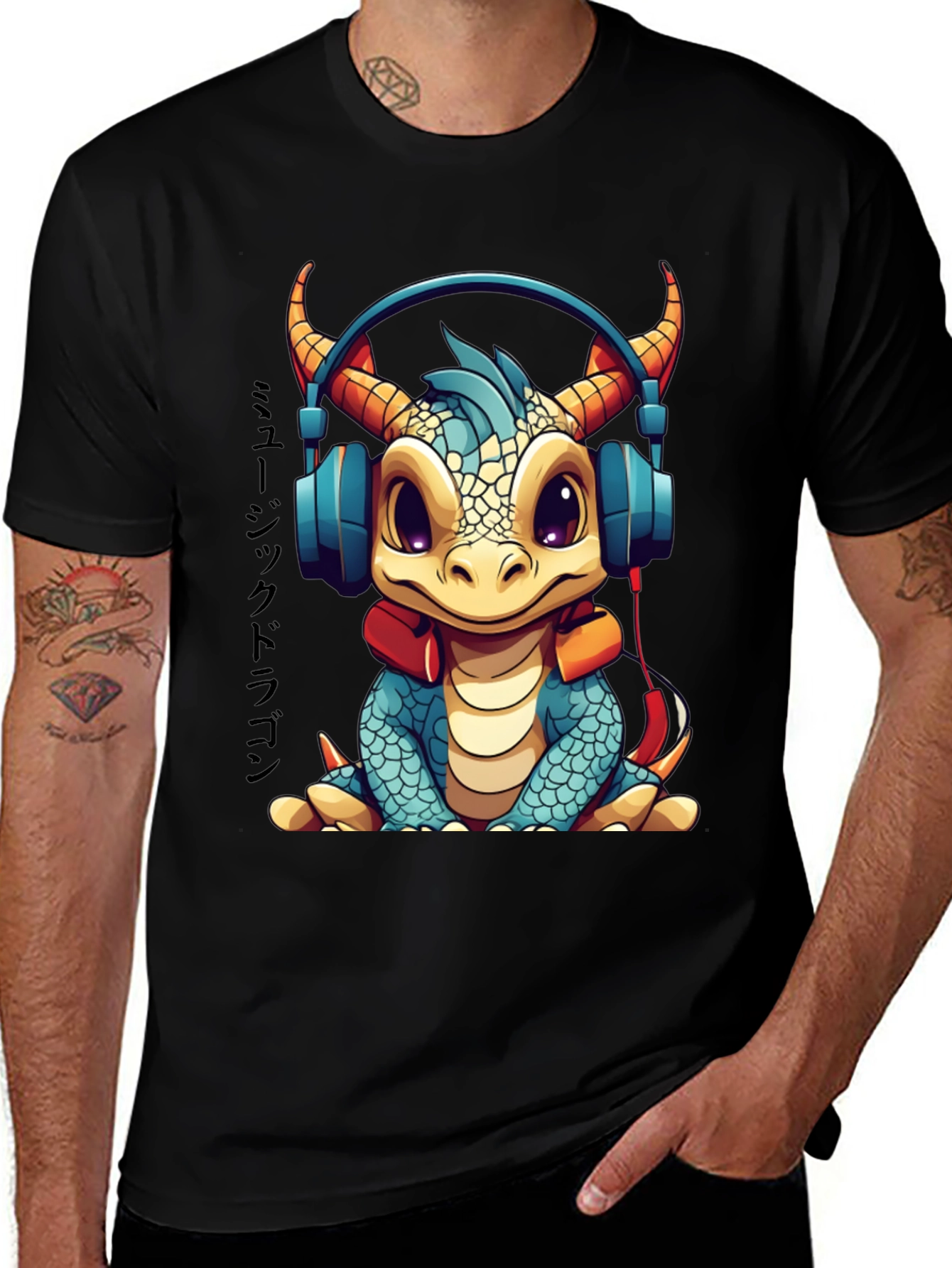 Variant 26 of Cute Dragon Music Lover T-Shirt