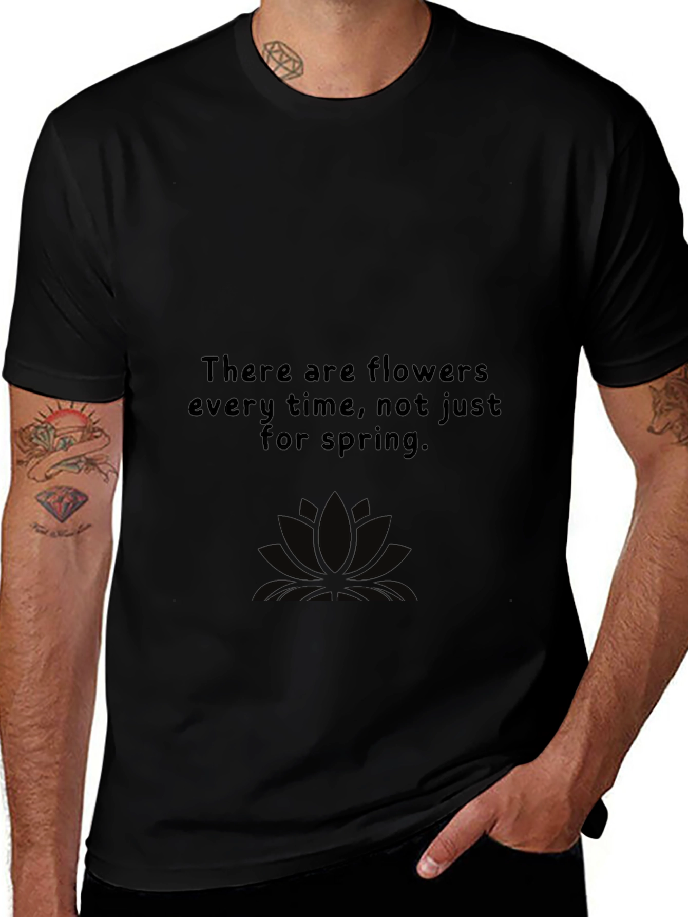 Variant 8 of Floral Philosophy Black T-Shirt