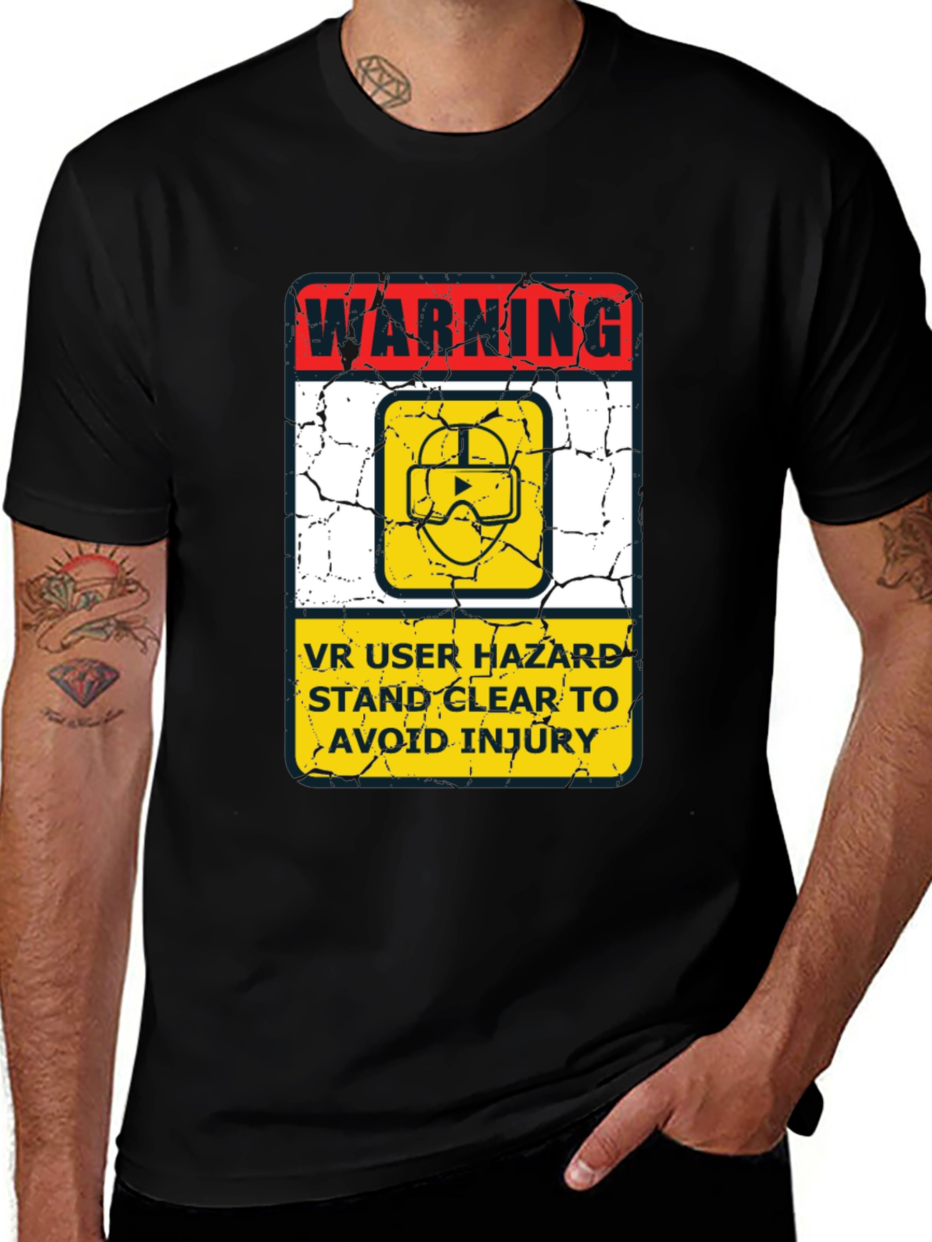 Variant 12 of VR Hazard Warning Graphic Tee