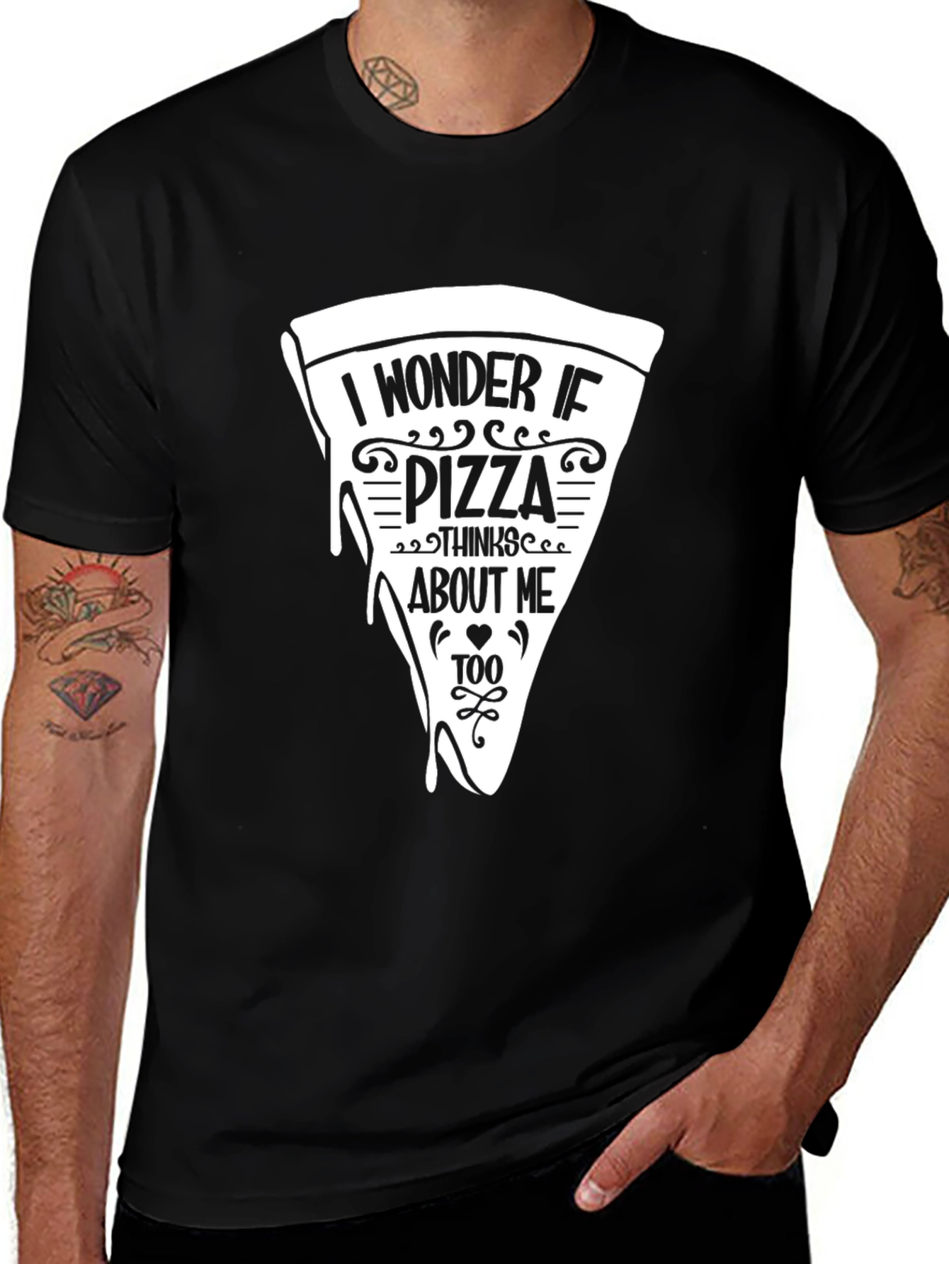 Variant 22 of Pizza Graphic Black T-Shirt - Foodie Humor