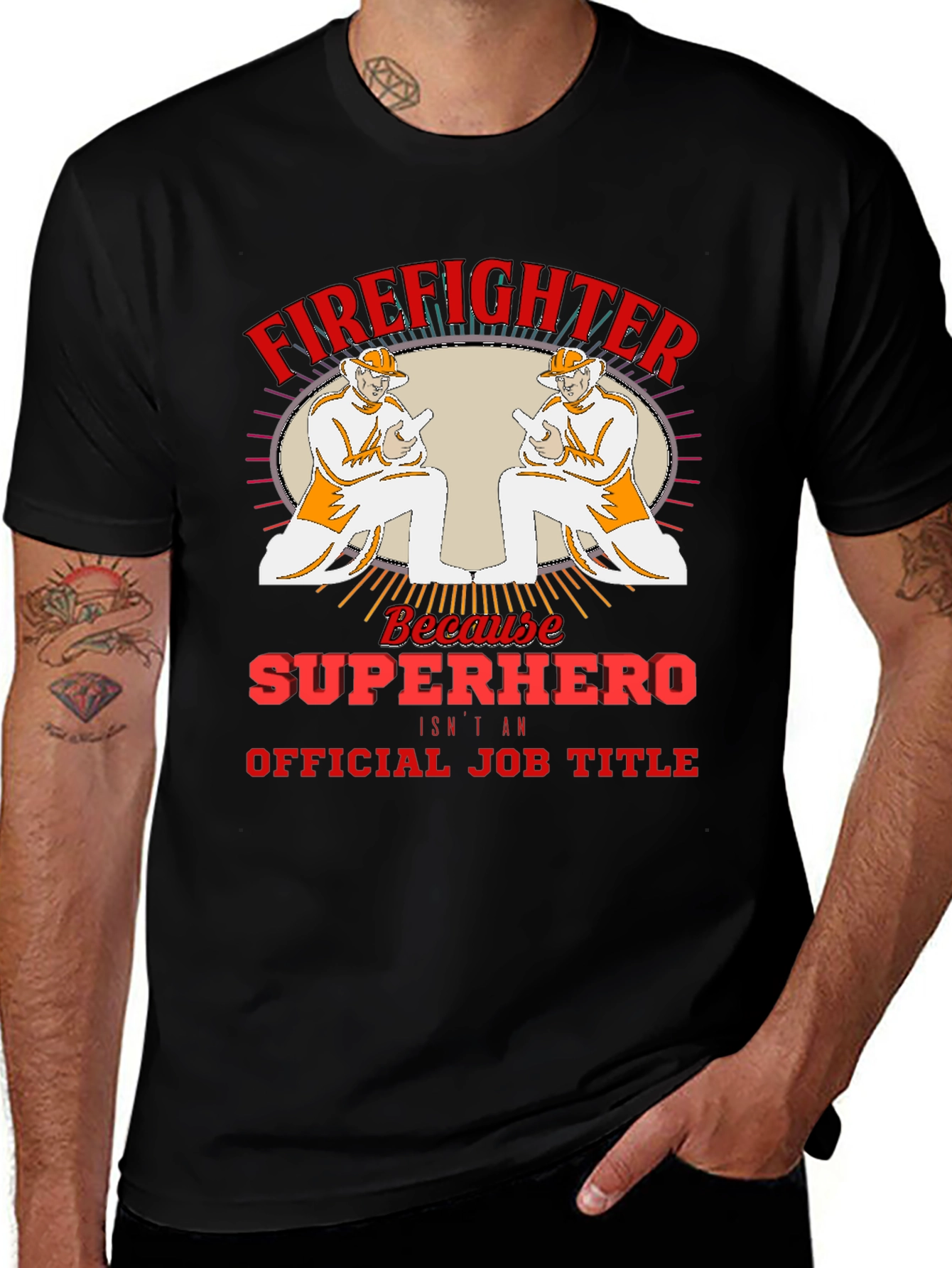 Variant 22 of Firefighter Superhero Graphic Tee