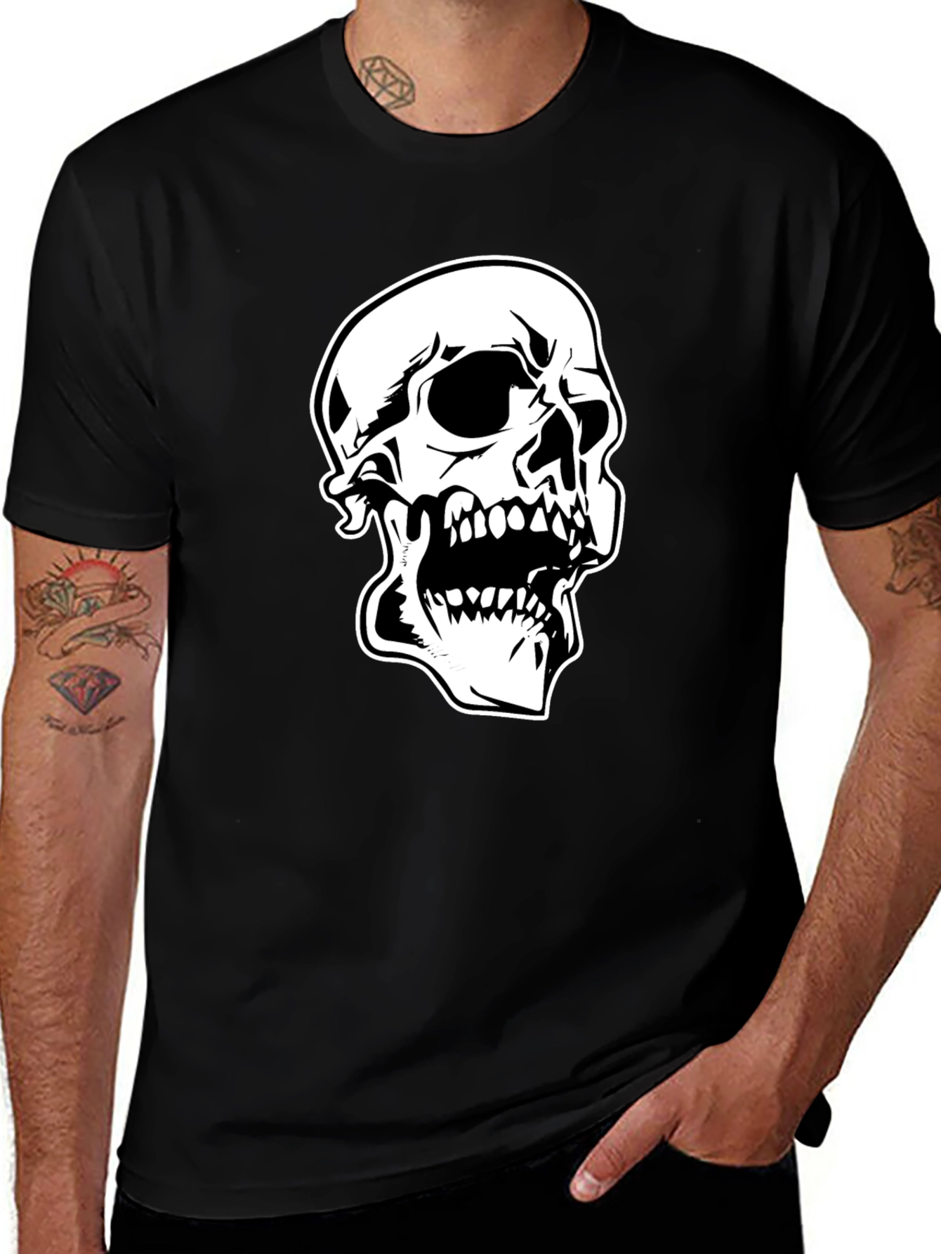 Variant 29 of Skull Graphic Black T-Shirt