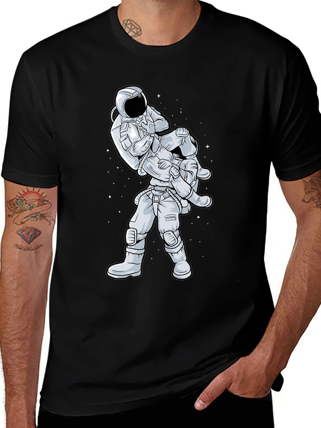 Variant 18 of Astronaut Jiu Jitsu Black T-Shirt