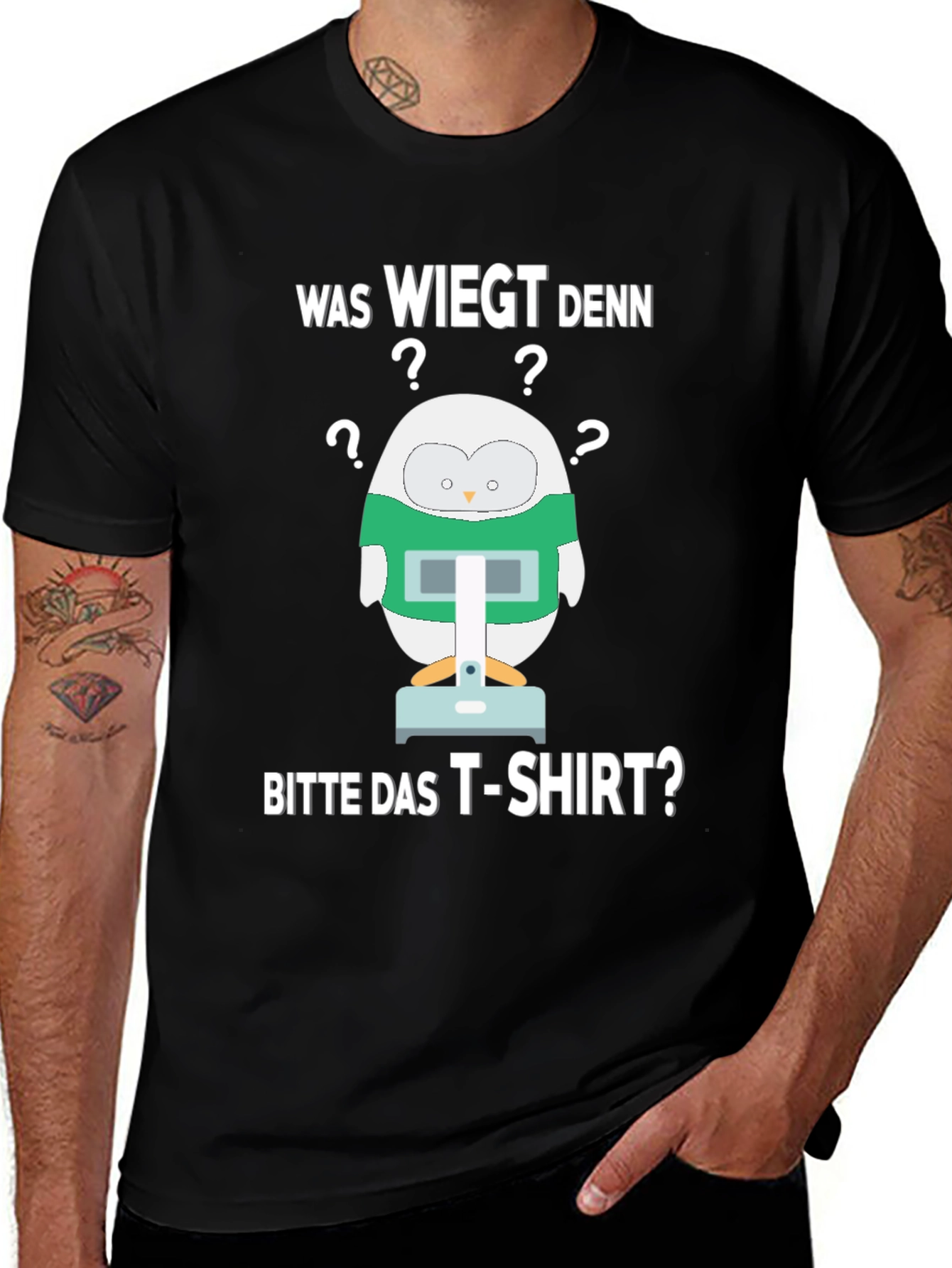 Variant 21 of Funny German T-Shirt: "Was Wiegt Denn Bitte Das T-Shirt?"