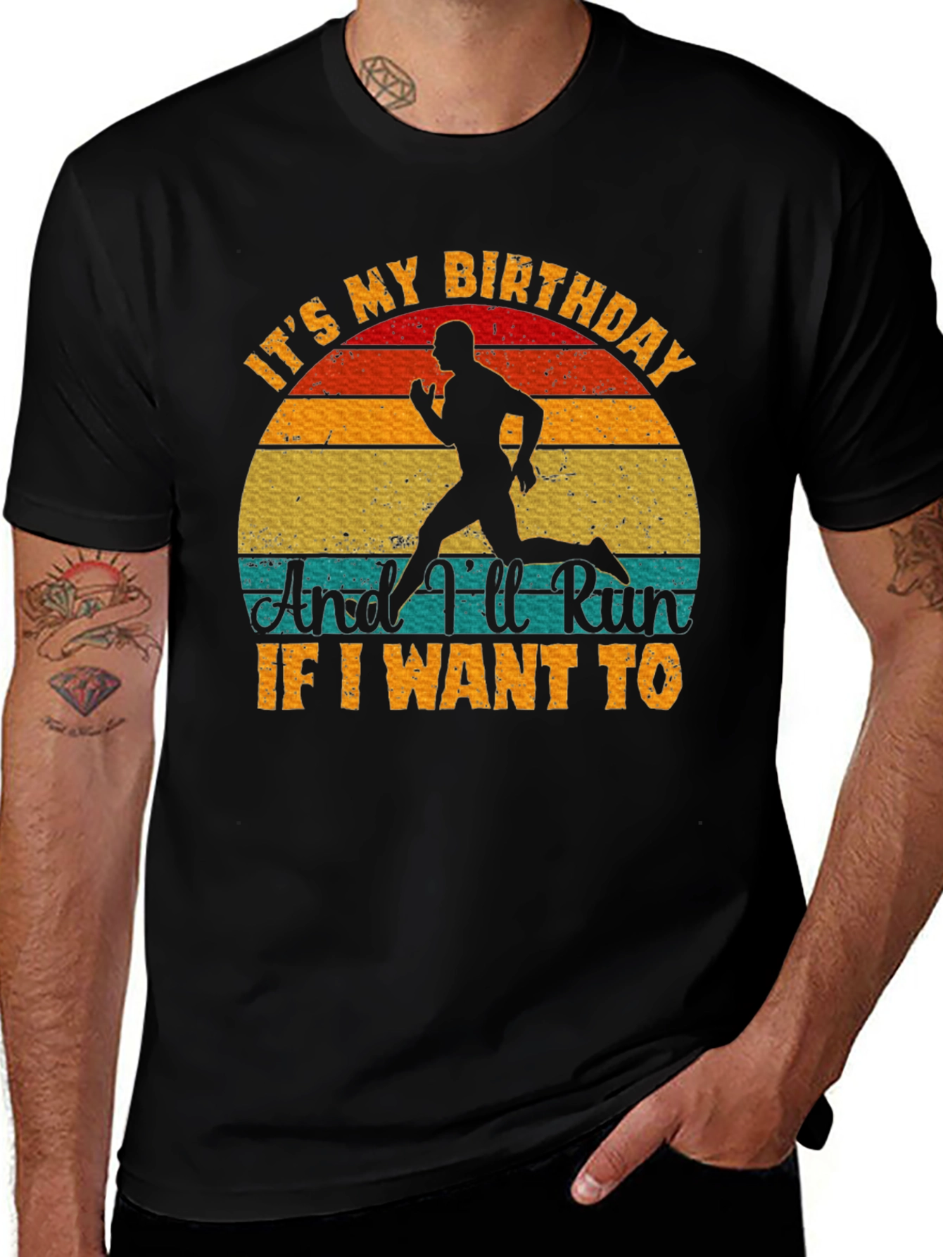 Variant 29 of Birthday Runner T-Shirt - Run If I Want To