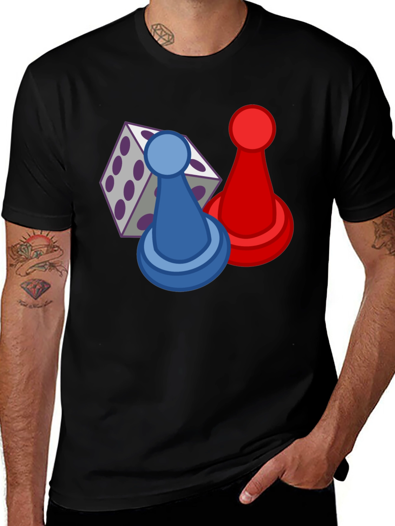 Variant 6 of Board Game T-Shirt - Dice & Pawns