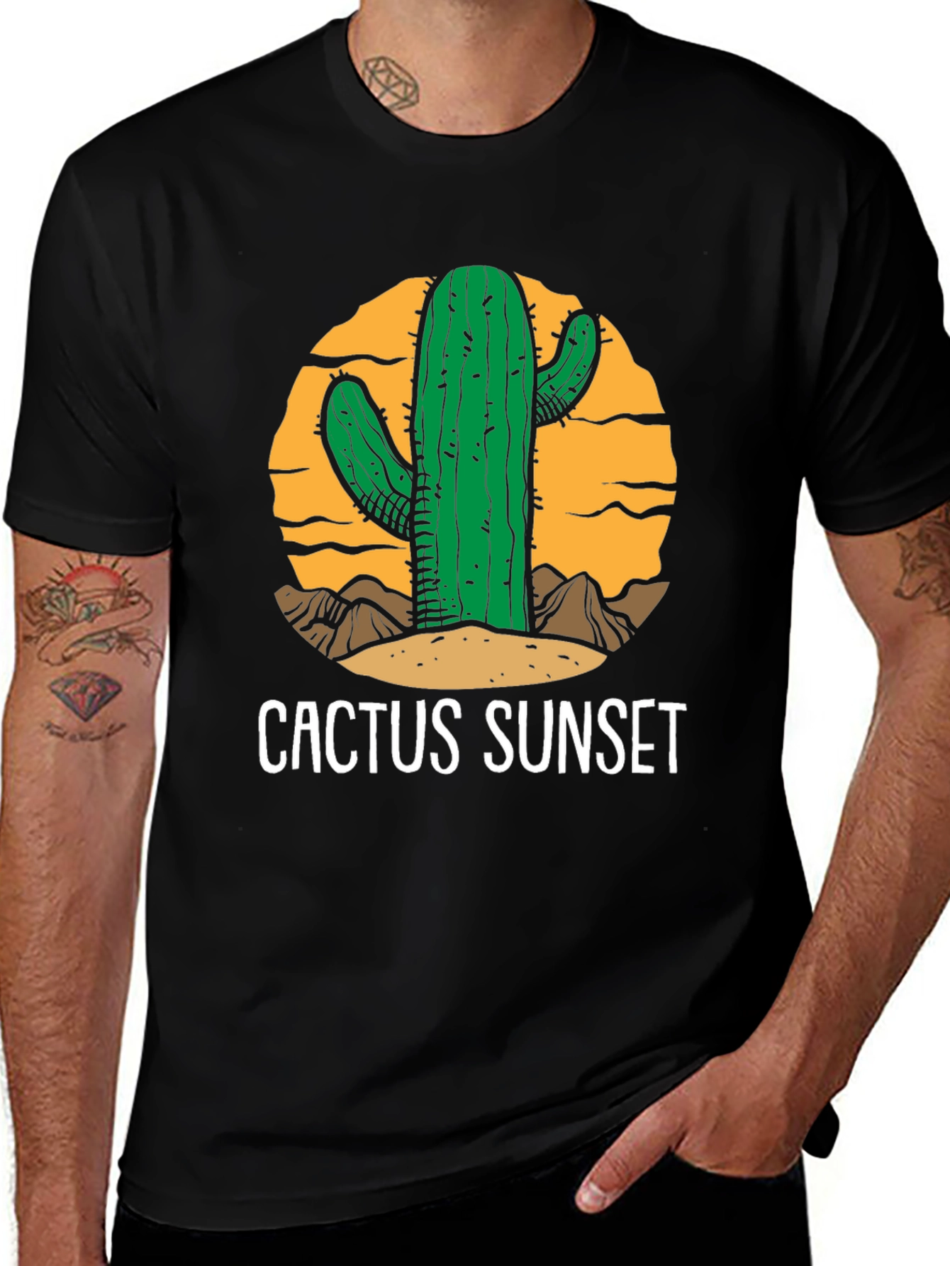 Variant 4 of Cactus Sunset Graphic T-Shirt - Desert Vibes