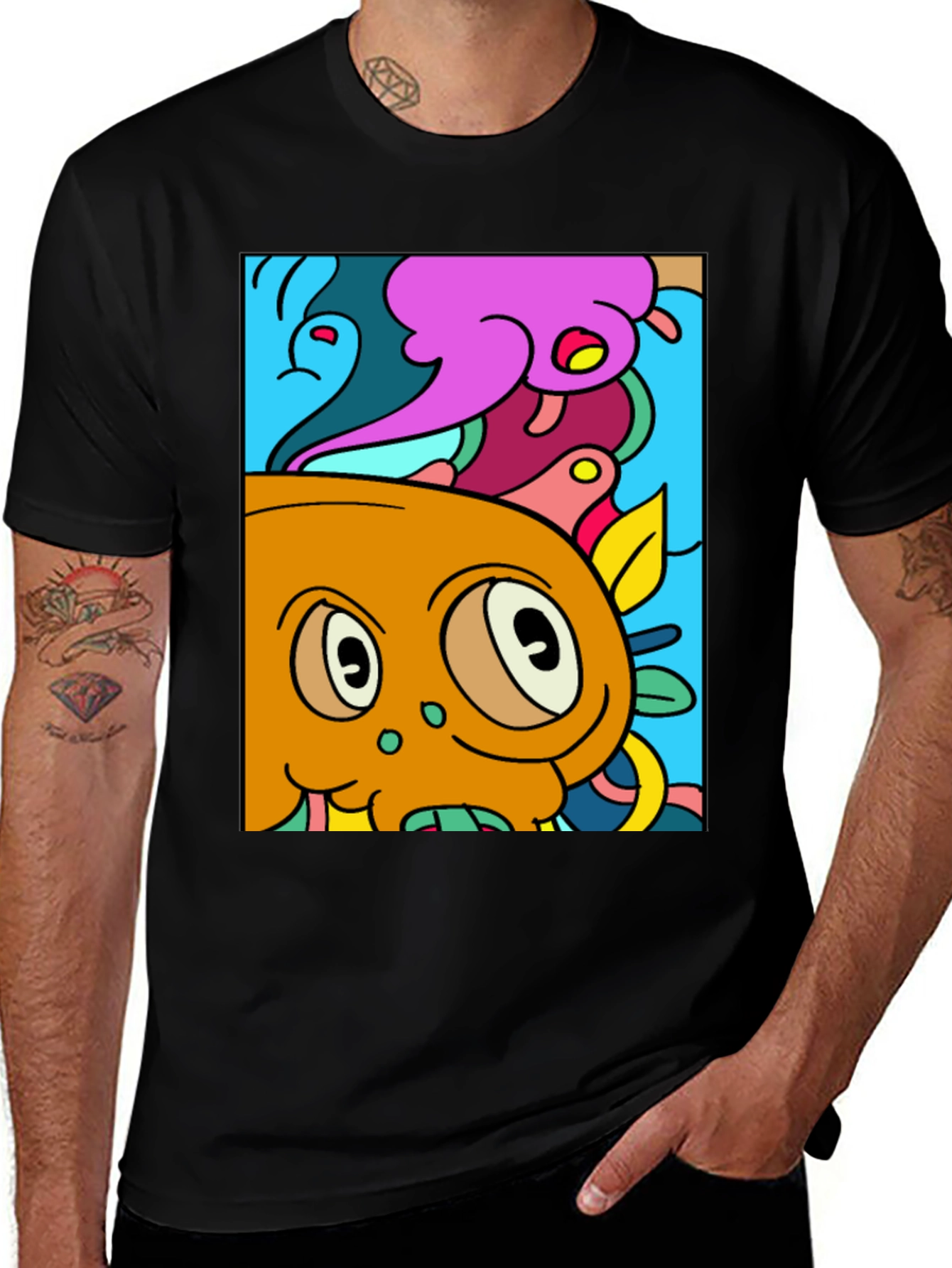 Variant 27 of Cartoon Graphic Print Crew Neck T-Shirt
