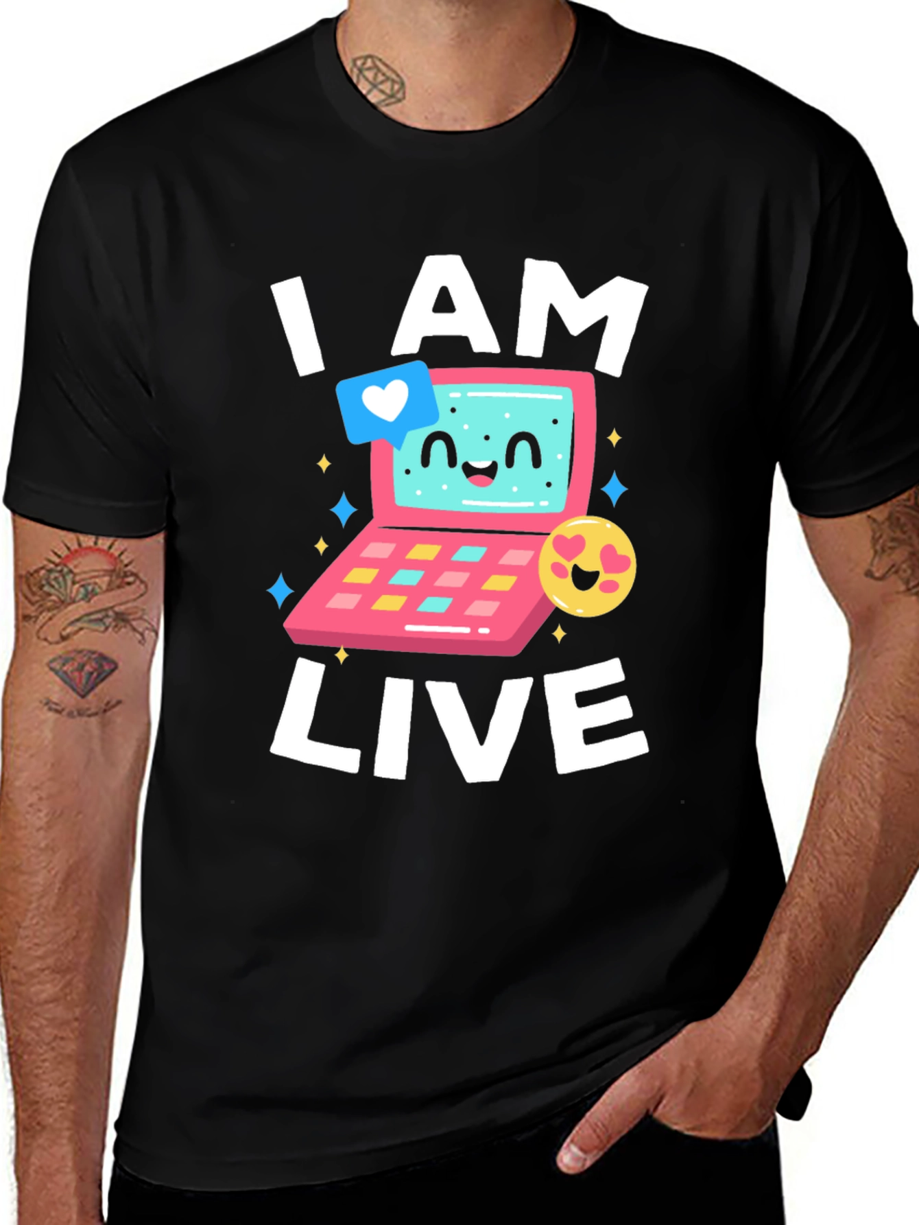 I AM LIVE T-Shirt - Funny Computer Design