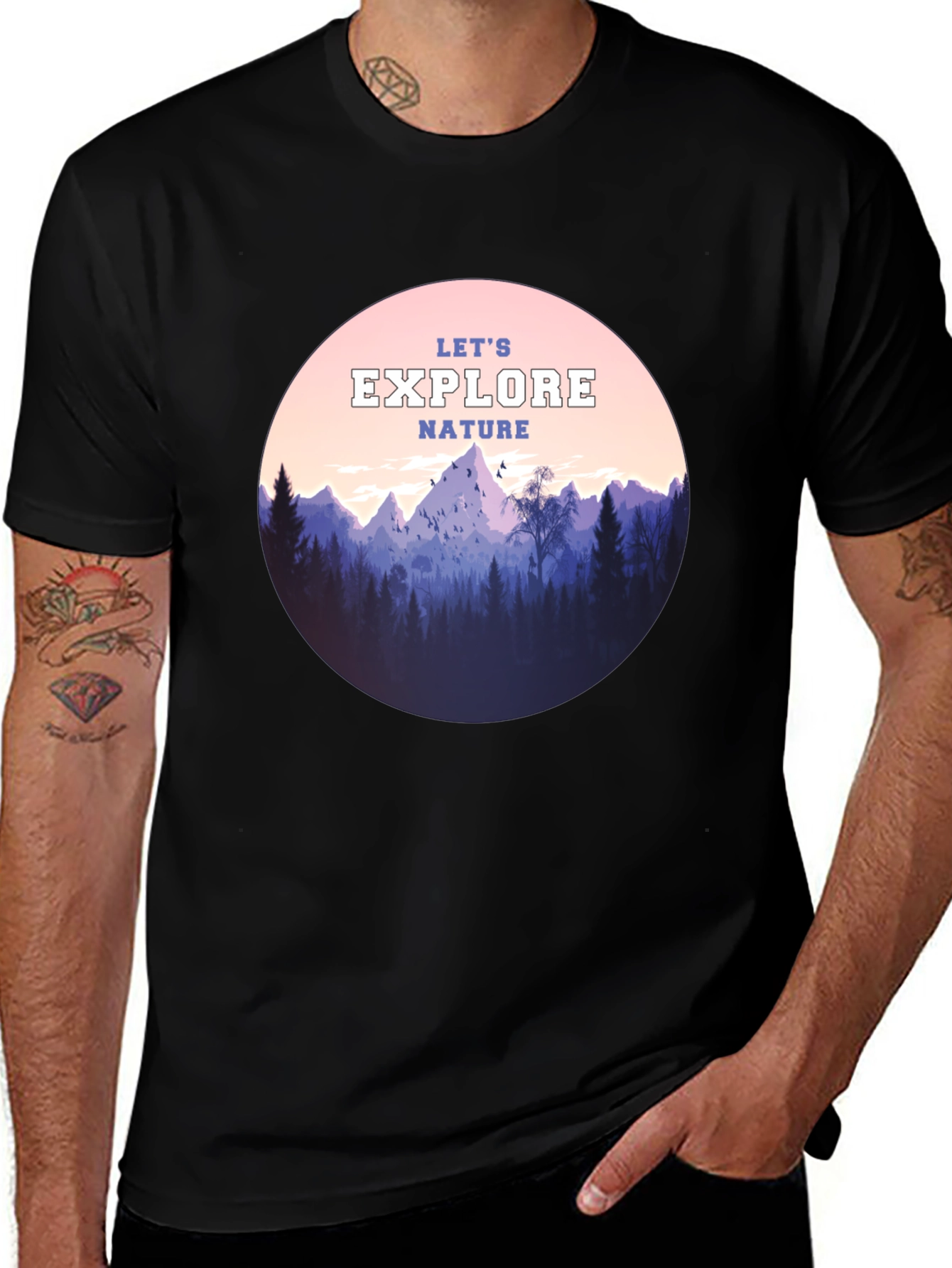 Variant 28 of Explore Nature Graphic Tee - Adventure Awaits!