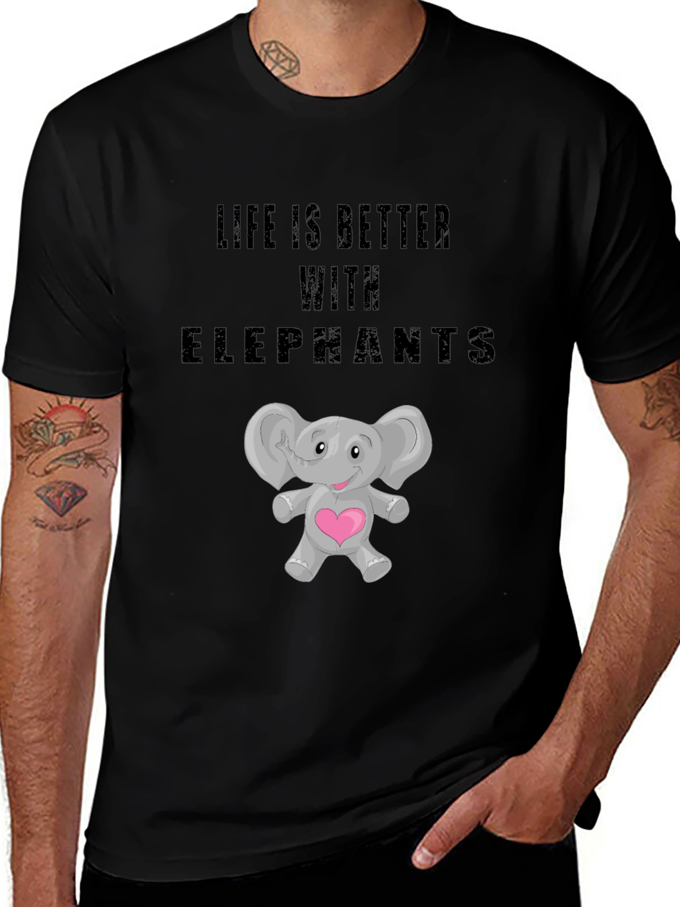 Variant 16 of Life is Better with Elephants Graphic T-Shirt