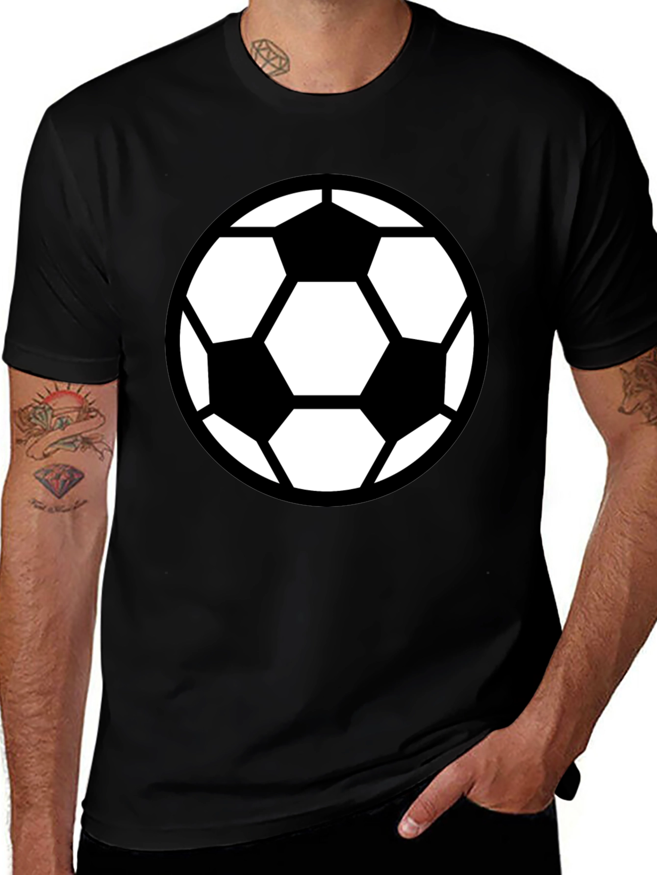 Variant 2 of Soccer Ball Graphic T-Shirt - Black