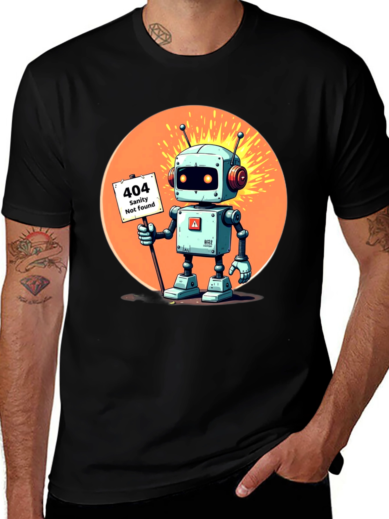 Variant 18 of Robot 404 Sanity Not Found Graphic T-Shirt