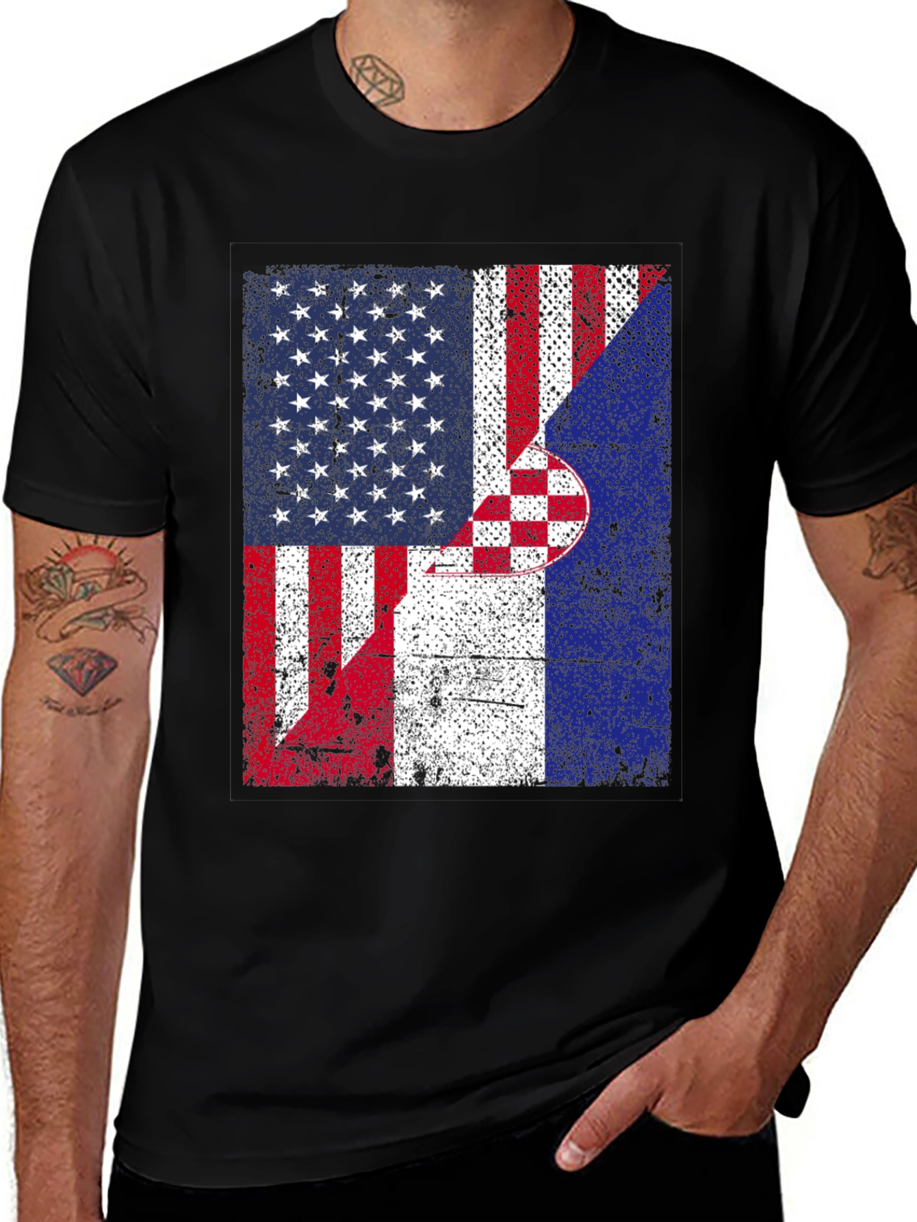 USA Croatia Flags T-Shirt