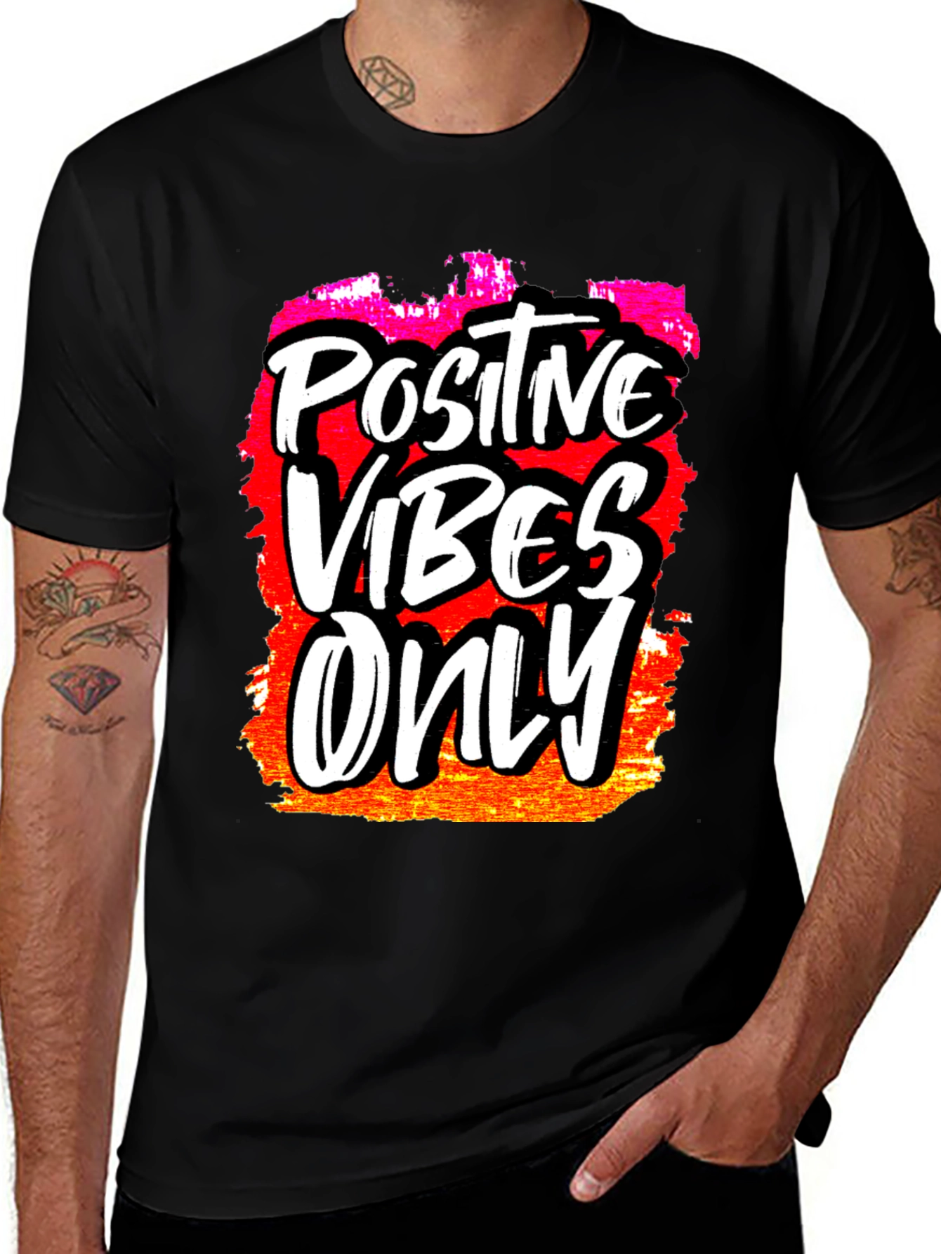 Variant 20 of Positive Vibes Only Graphic T-Shirt