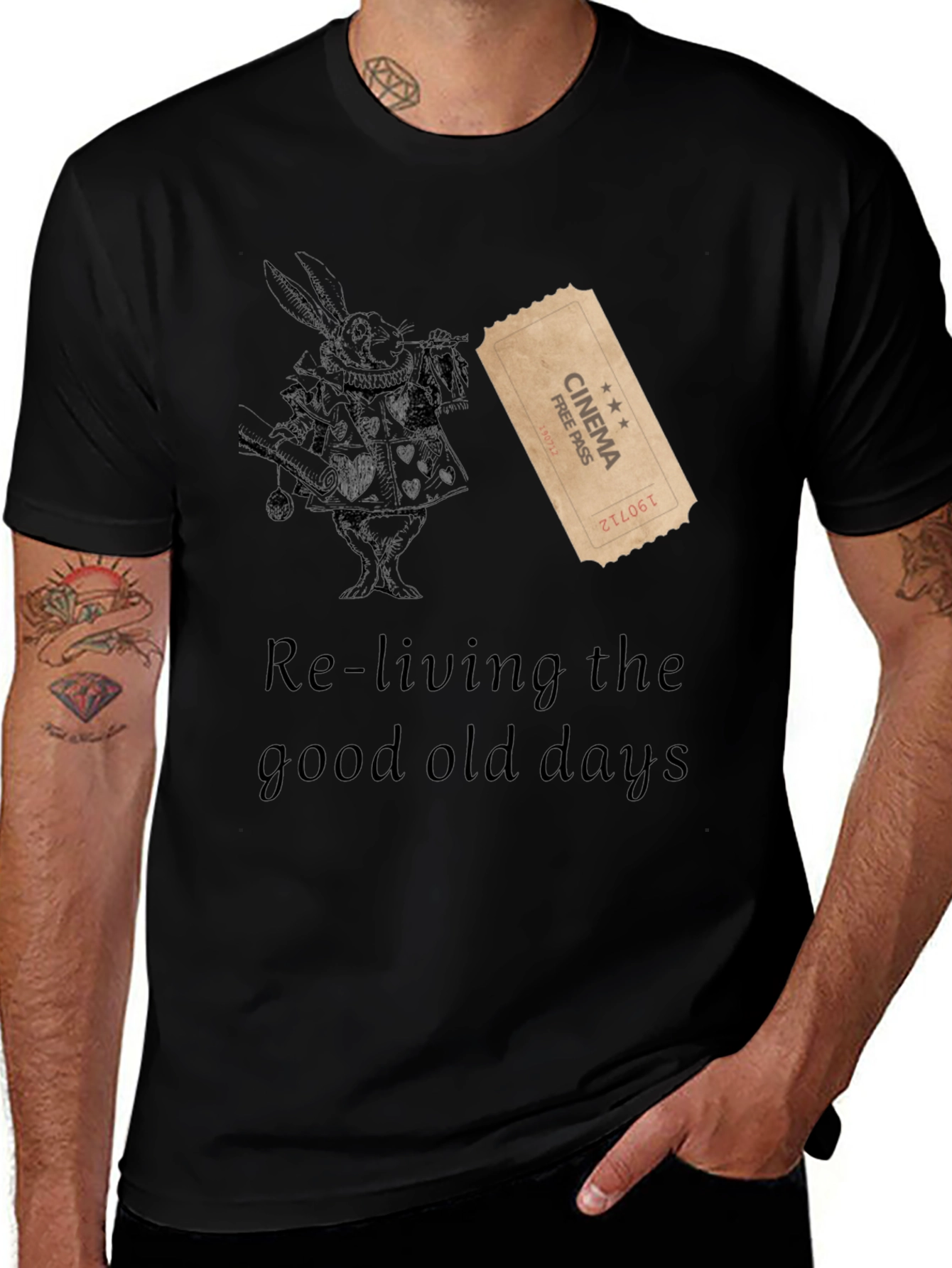 Variant 27 of Retro "Re-living the Good Old Days" Graphic Tee