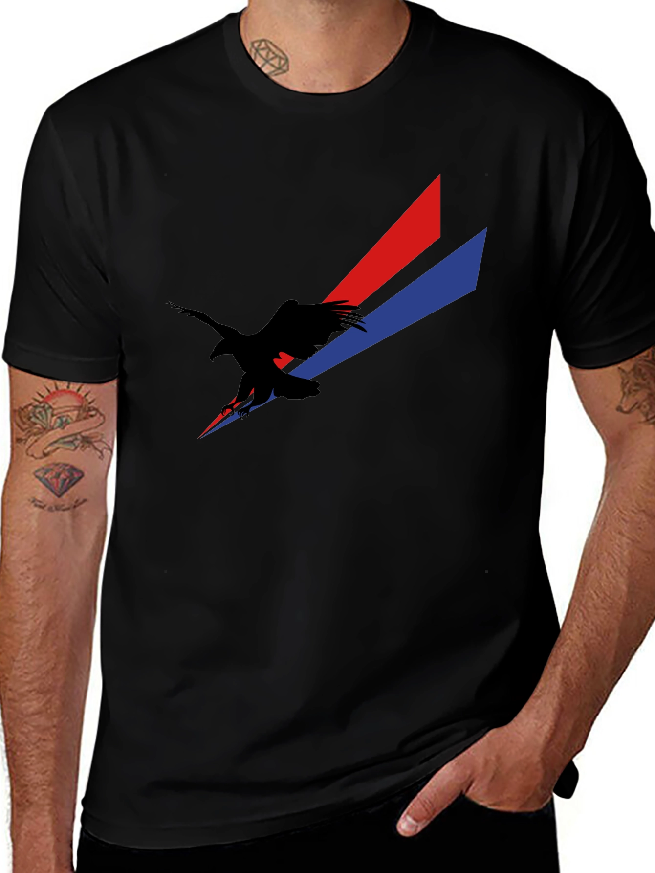 Variant 21 of Eagle Graphic Black T-Shirt - Patriotic Style