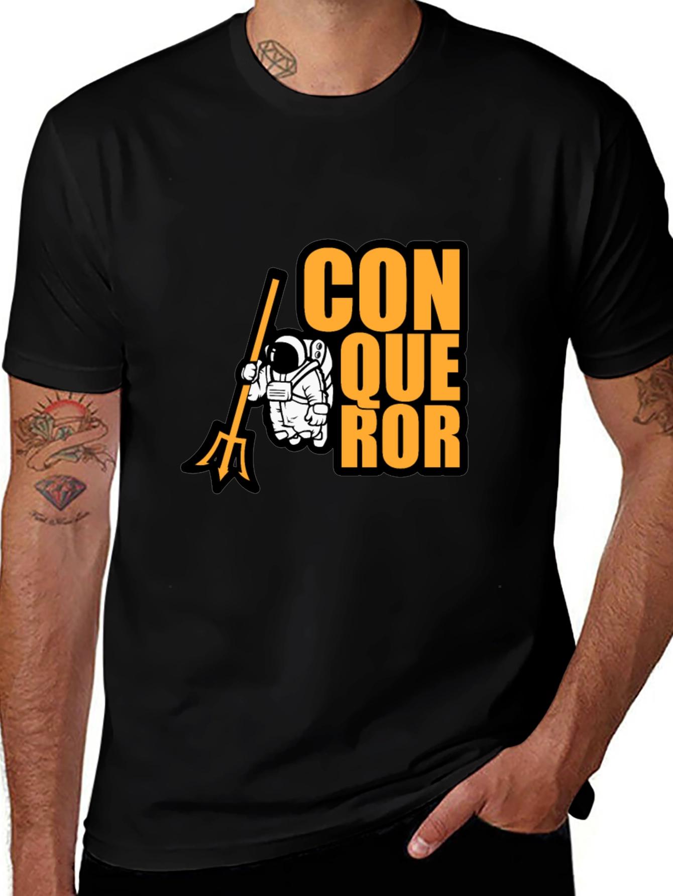 Variant 3 of Conqueror Graphic T-Shirt: Space Explorer Design