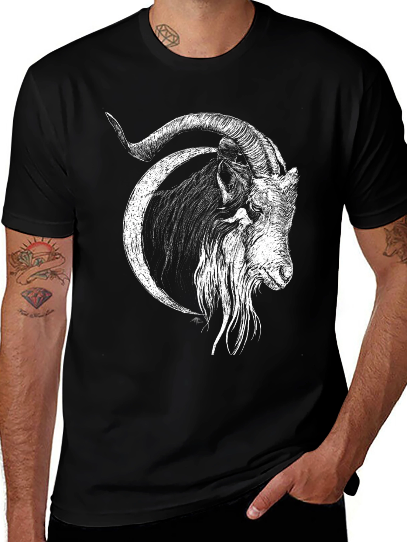 Variant 29 of Goat Graphic T-Shirt - Unique Animal Print Tee