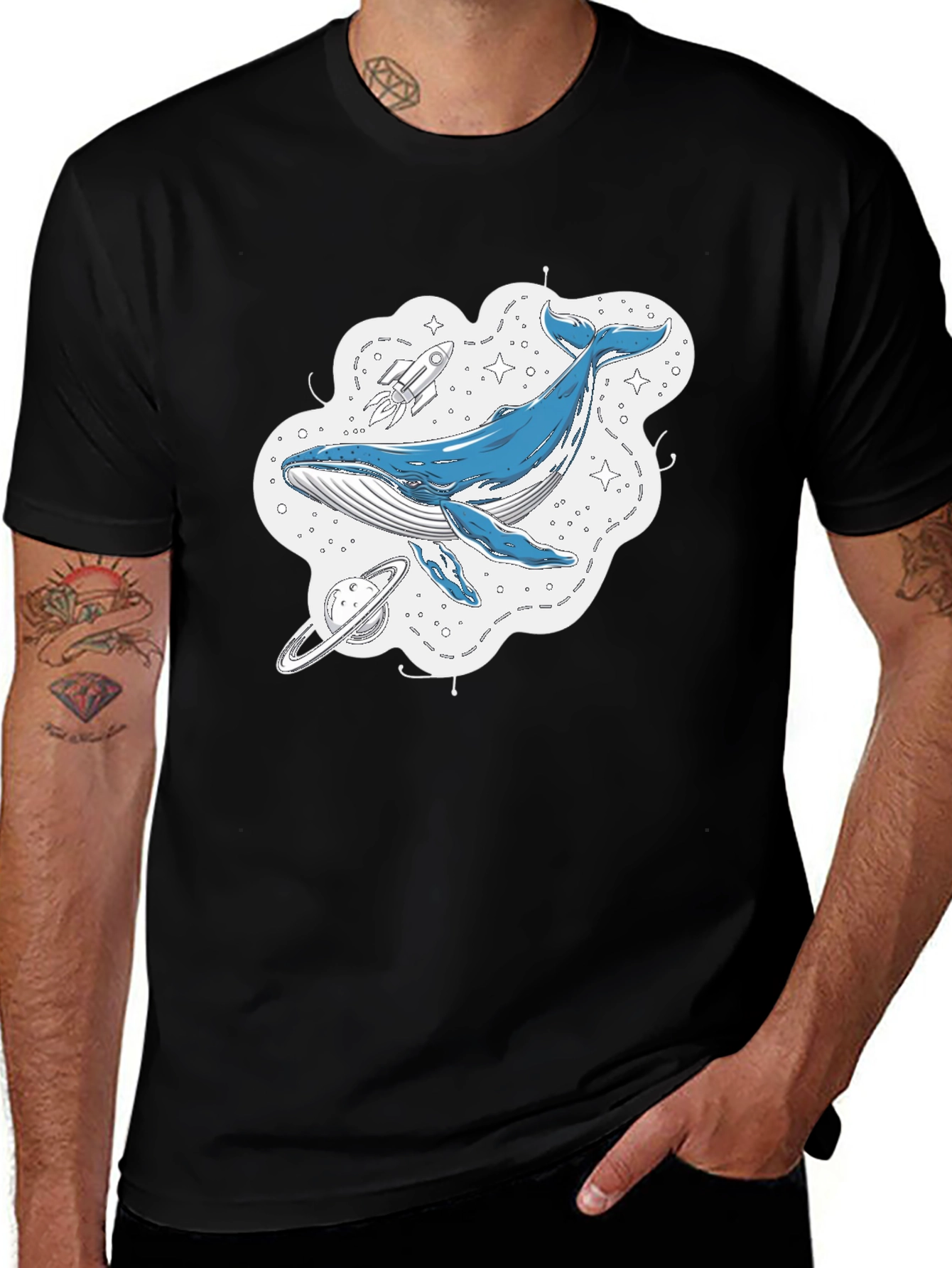 Variant 21 of Whale Galaxy Graphic T-Shirt - Space Adventure Tee
