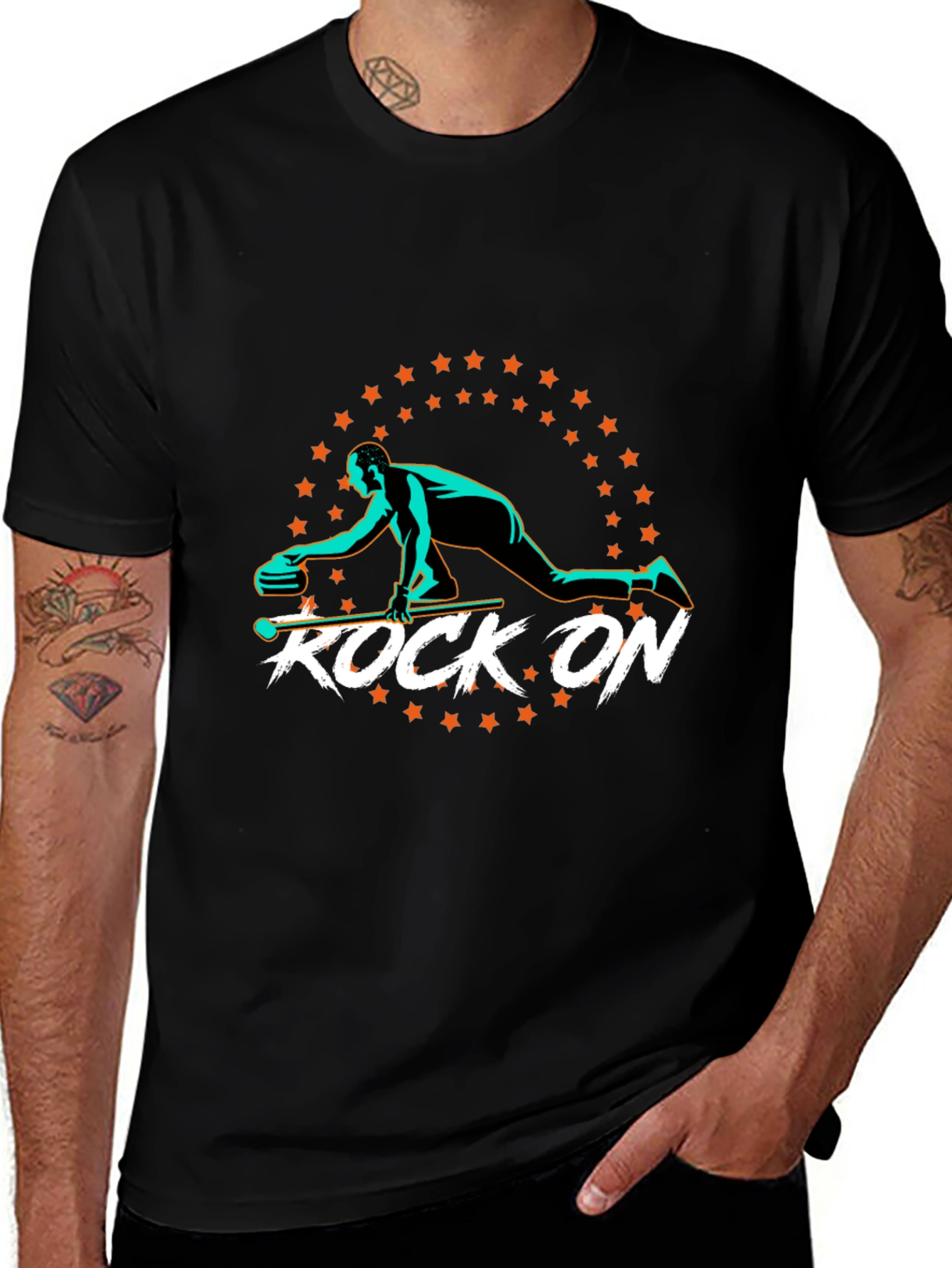 Variant 19 of Rock On Curling Graphic T-Shirt