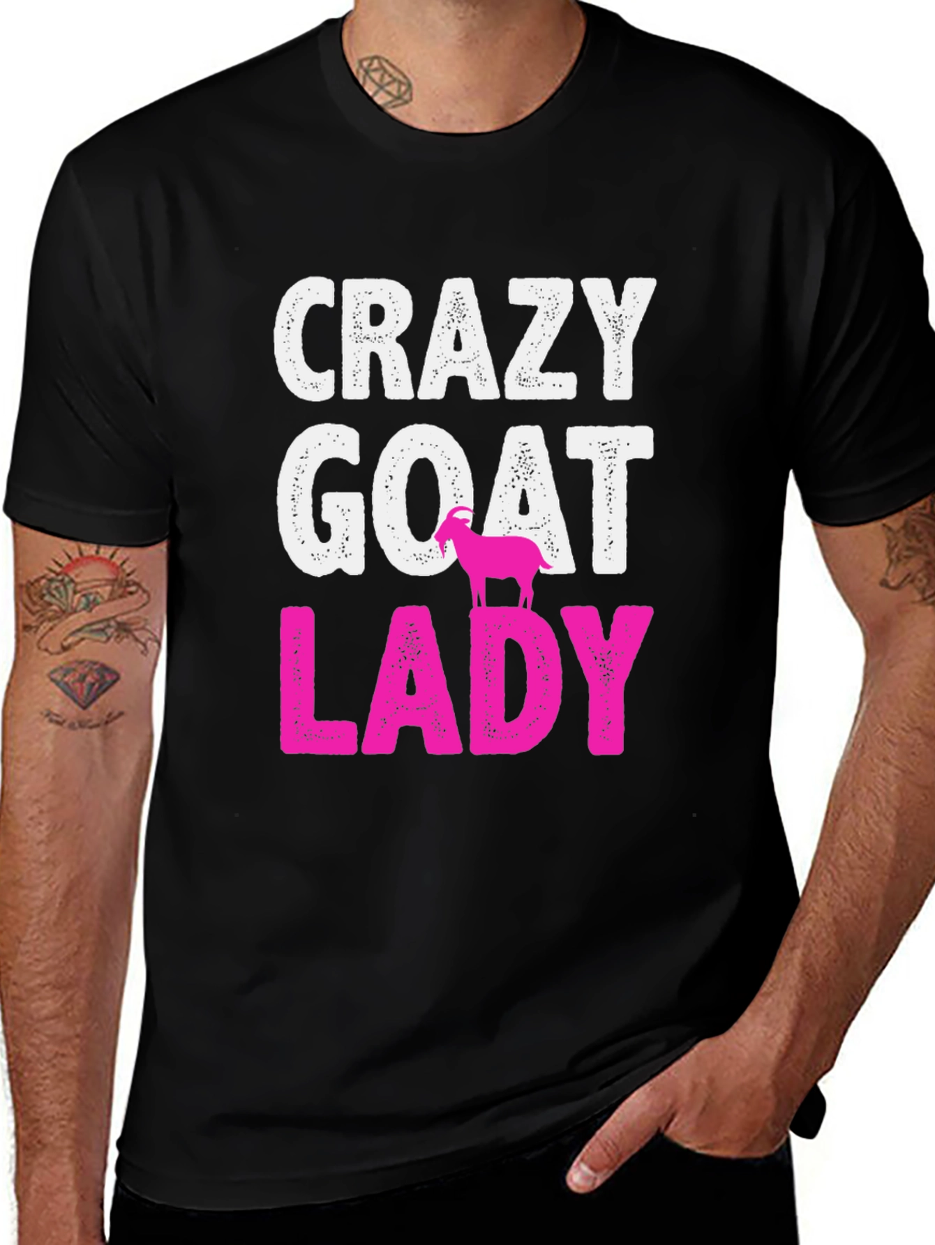 Variant 23 of Crazy Goat Lady T-Shirt - Funny Farm Animal Tee