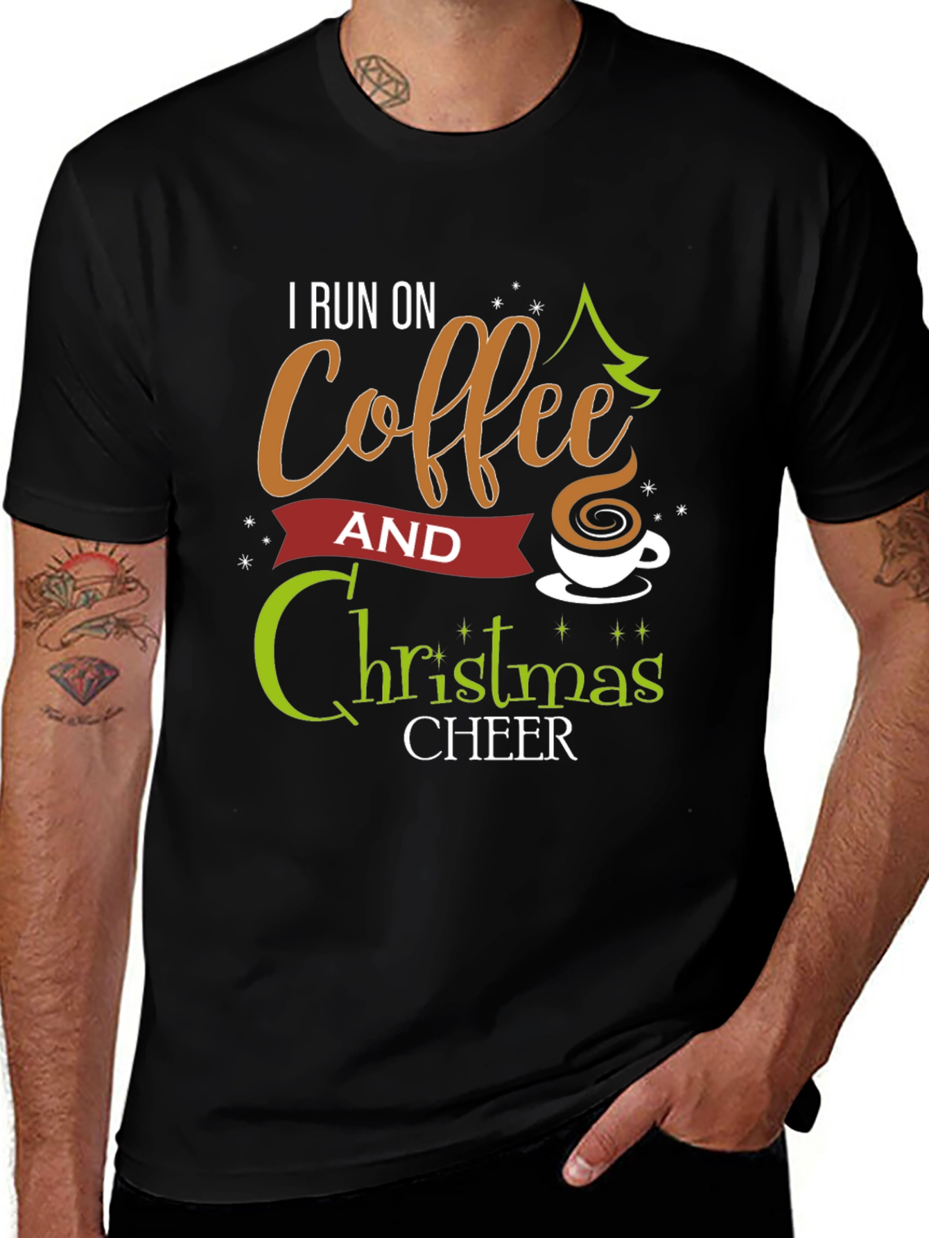 I Run on Coffee & Christmas Cheer Graphic Tee