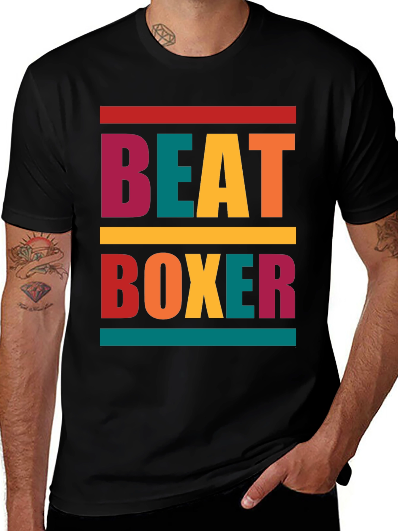 Retro "Beat Boxer" Graphic Tee - Trendy Men's T-Shirt