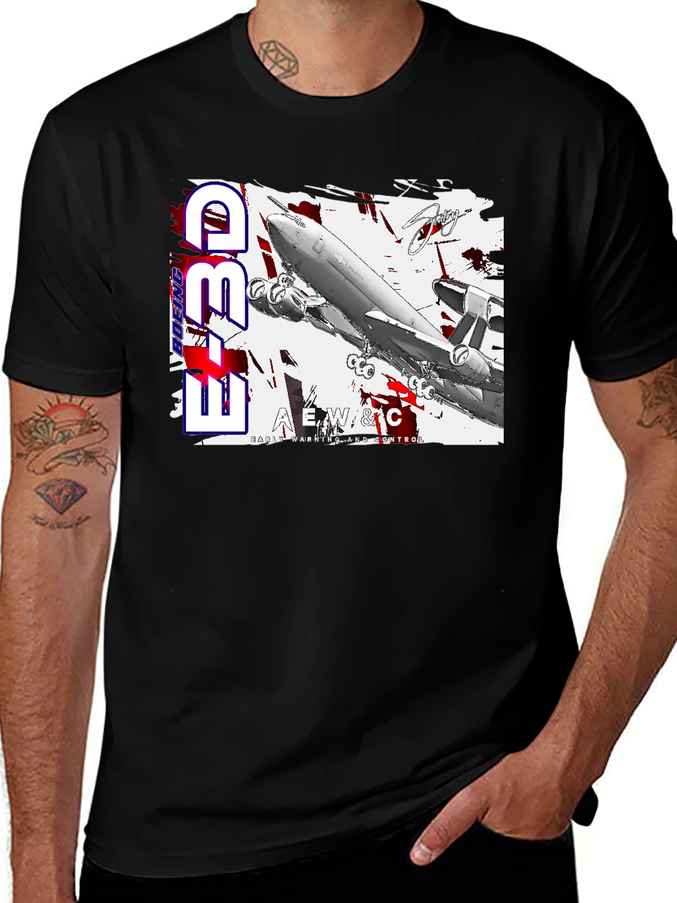 E-3D Boeing AEW&C T-Shirt - Black