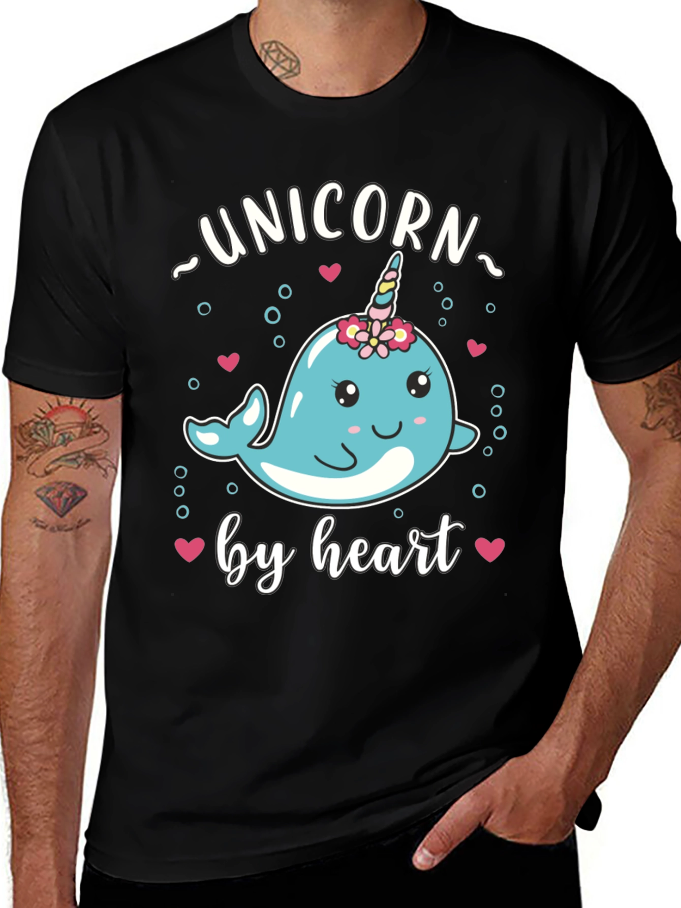 Variant 15 of Unicorn Narwhal Heart Graphic T-Shirt