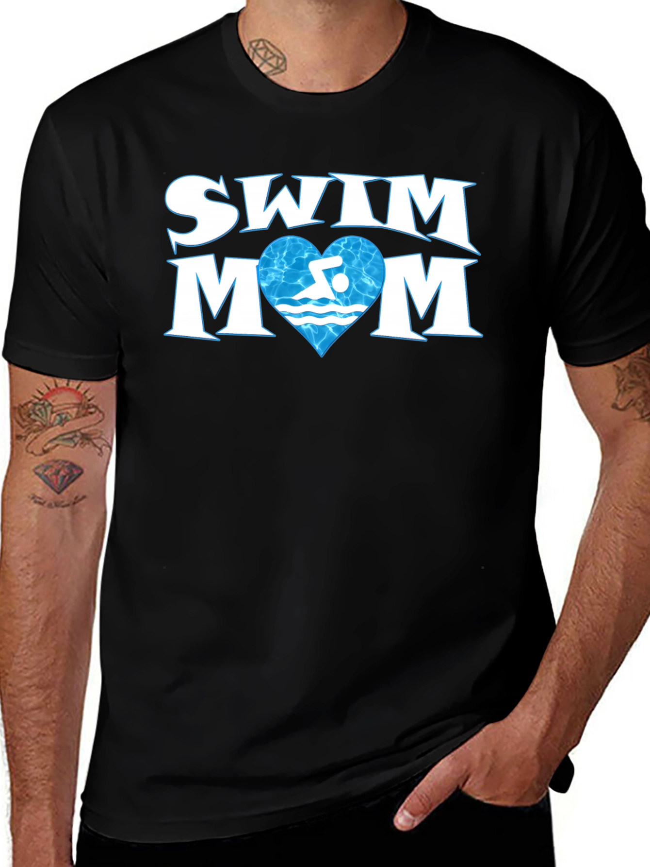 Swim Mom T-Shirt - Love Swimming Heart