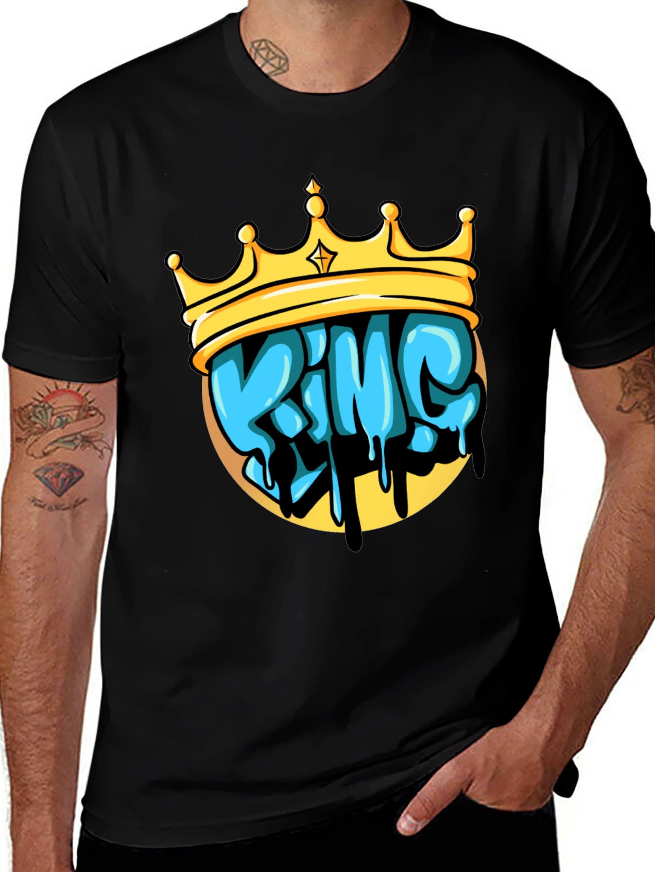 Variant 25 of King Crown Graphic Tee - Men's Black T-Shirt