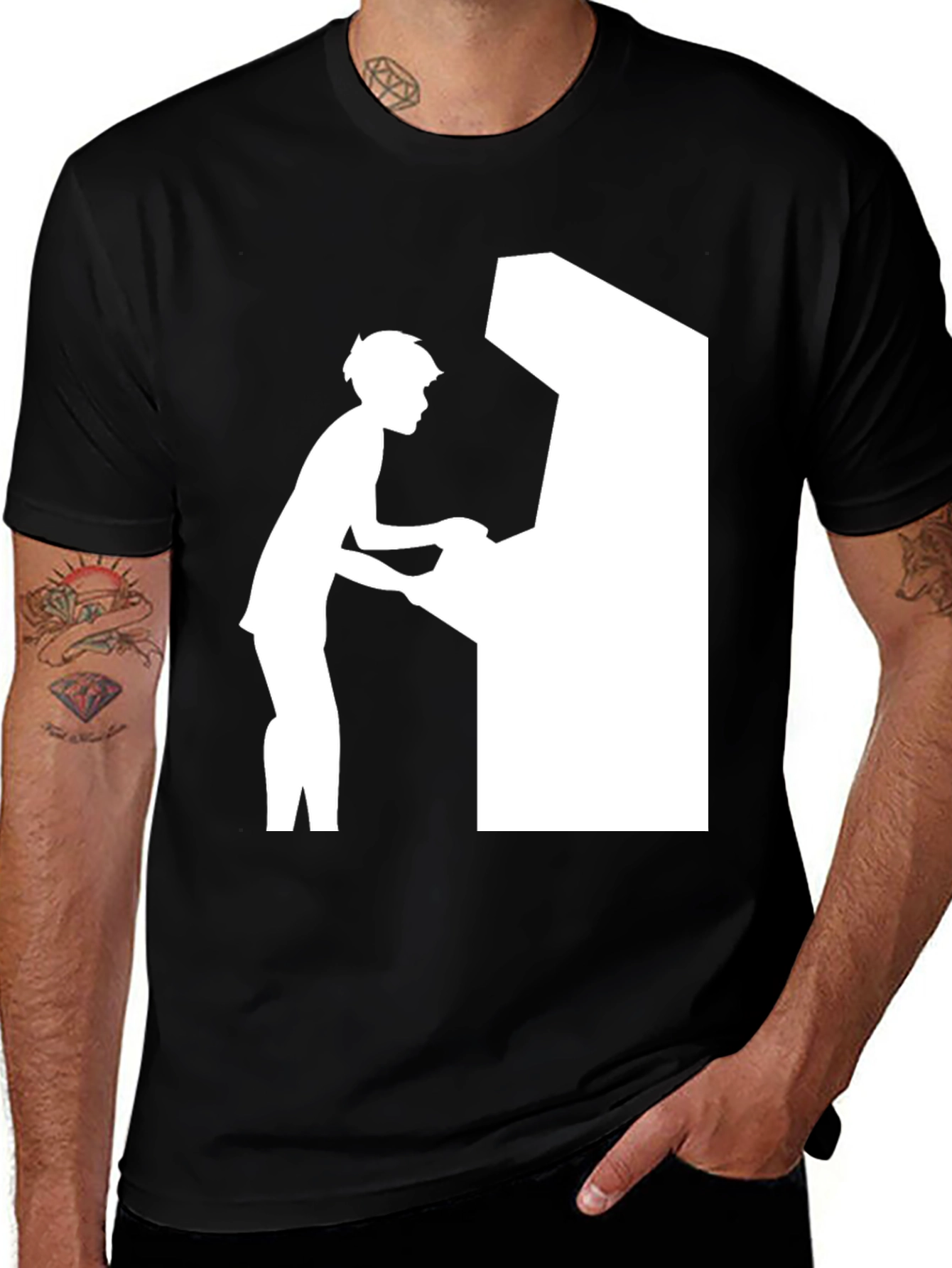 Variant 28 of Retro Gamer T-Shirt - Black Arcade Game Tee