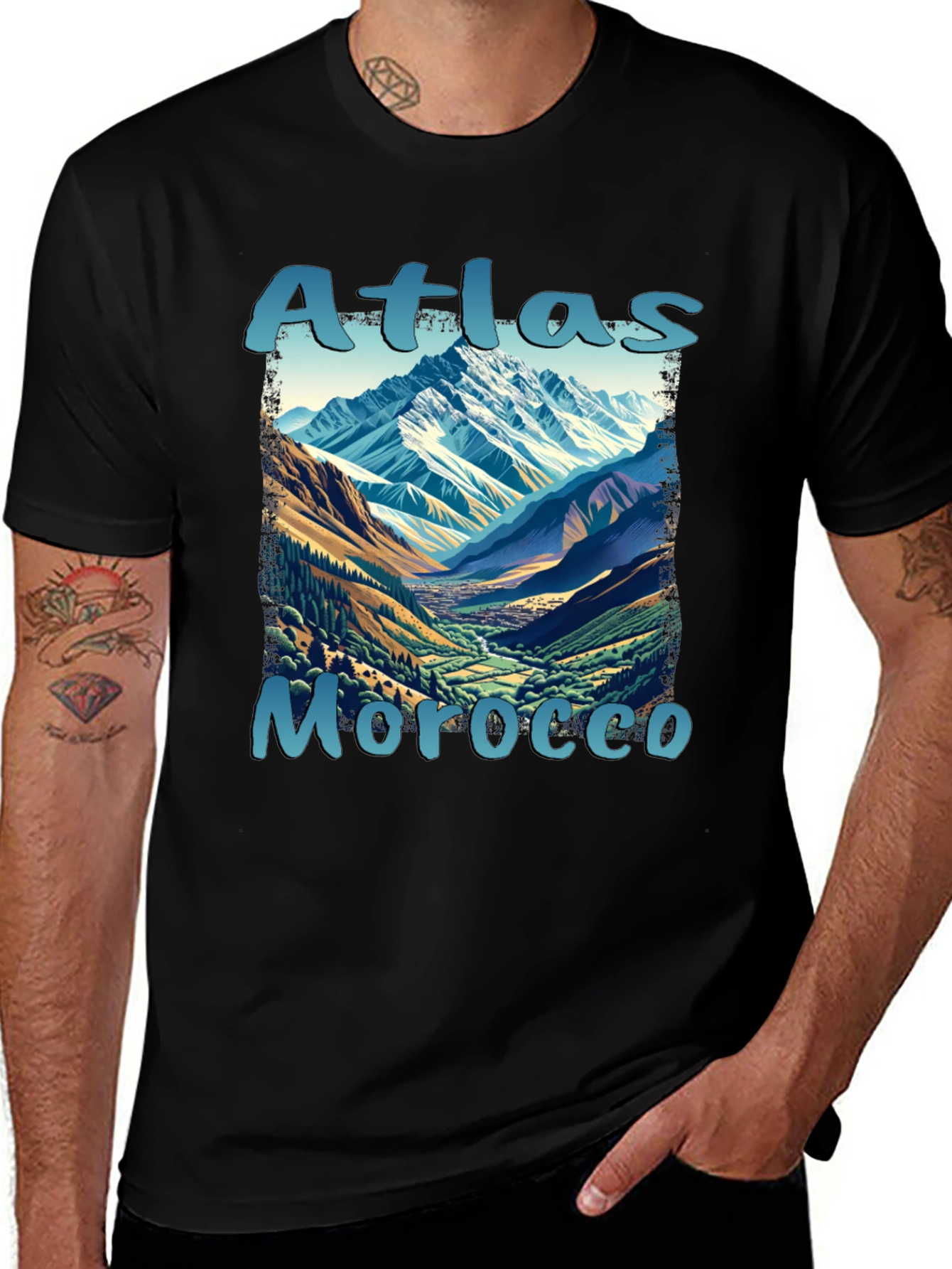 Atlas Morocco Mountain Scene T-Shirt