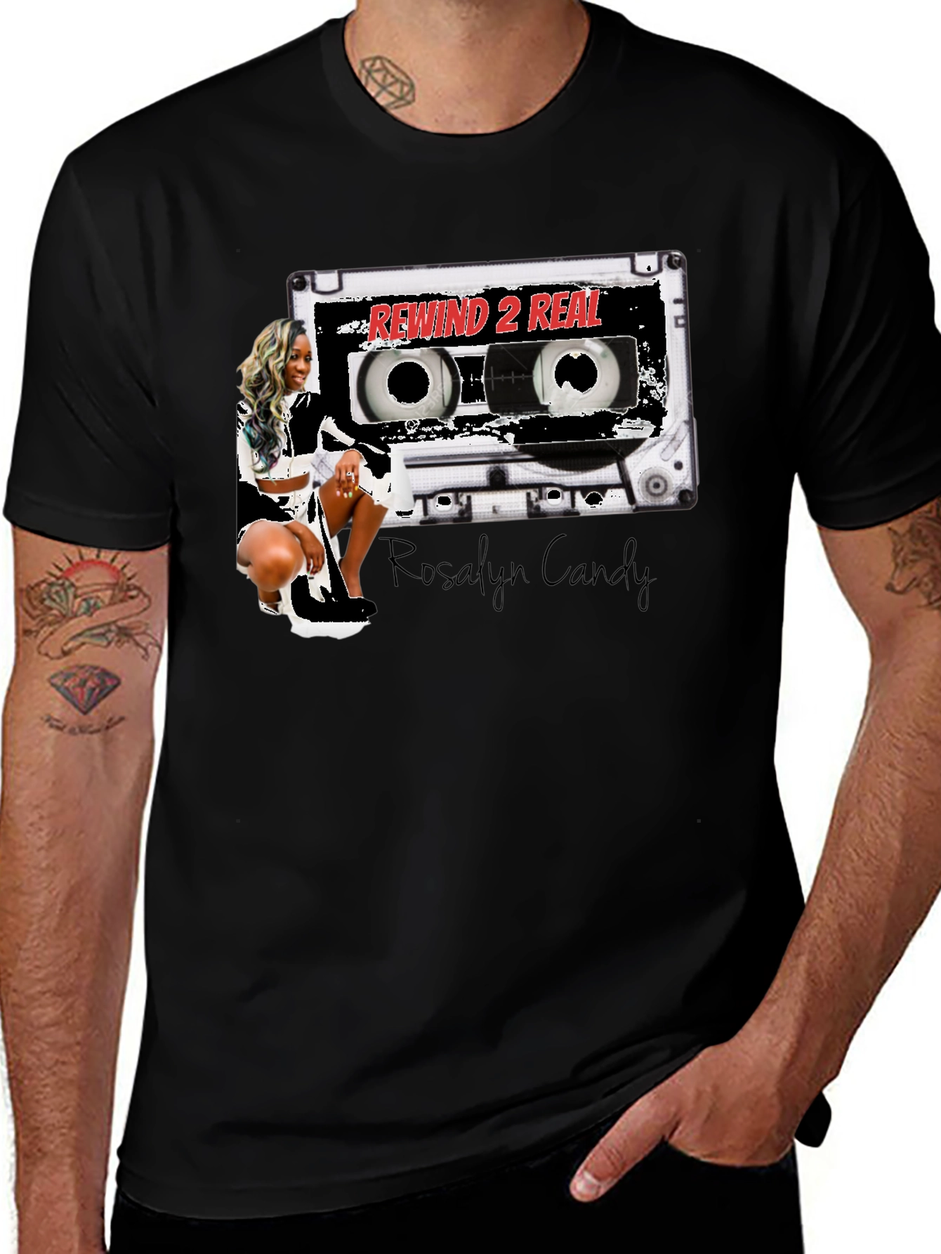 Variant 17 of Rewind 2 Real T-Shirt - Stylish Cassette Design