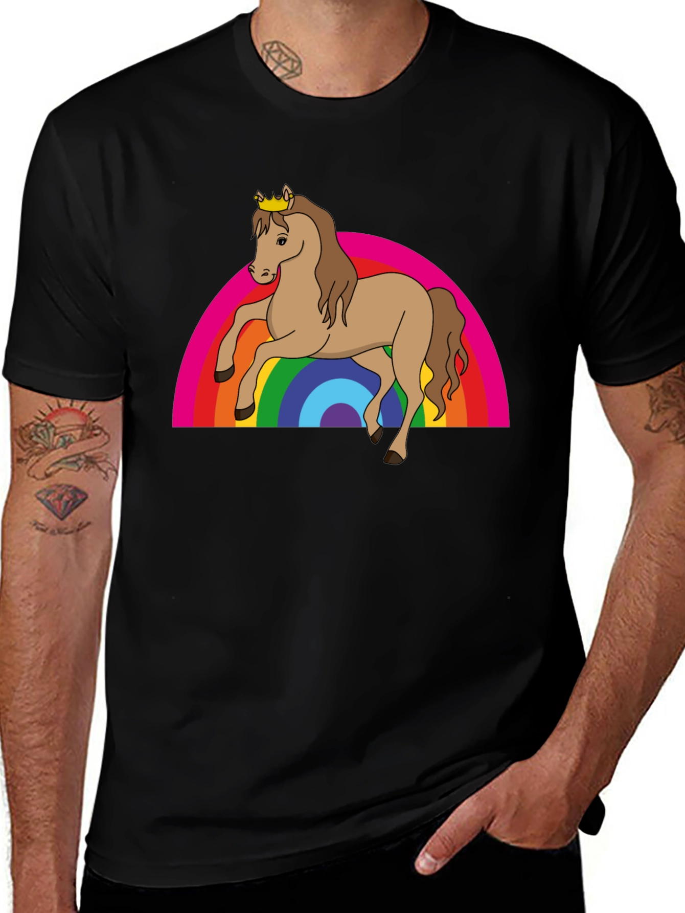 Variant 28 of Rainbow Horse Tee - Magical & Fun!