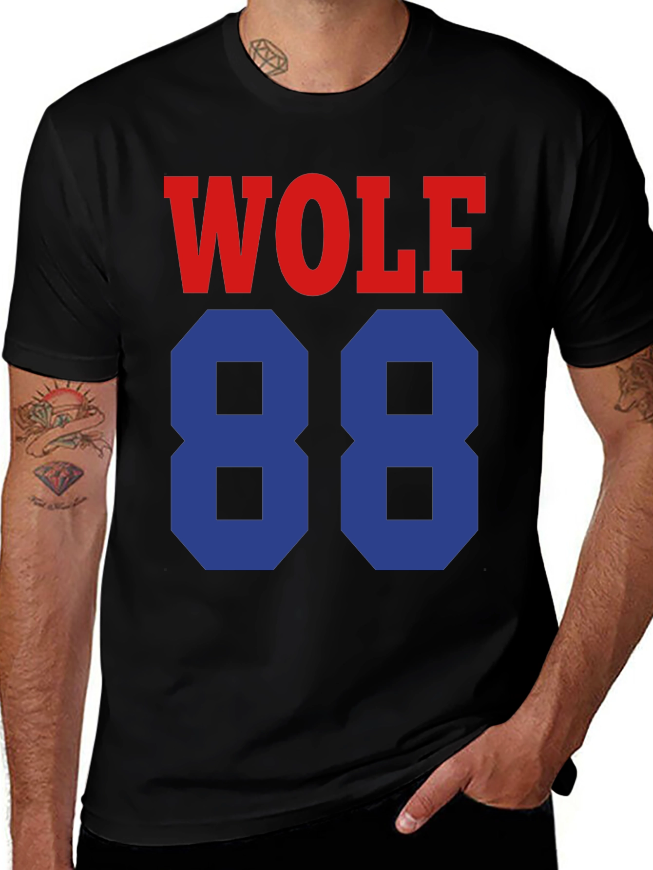 Variant 20 of WOLF 88 Graphic Tee - Men's Black T-Shirt