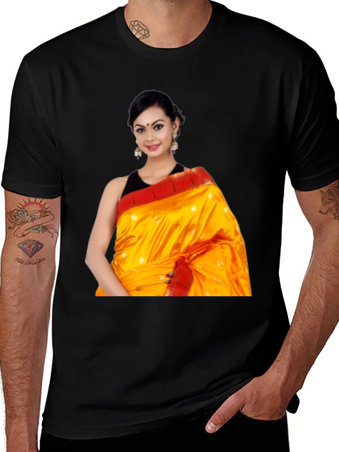 Variant 26 of Woman in Saree Graphic Tee - Unique Fashion