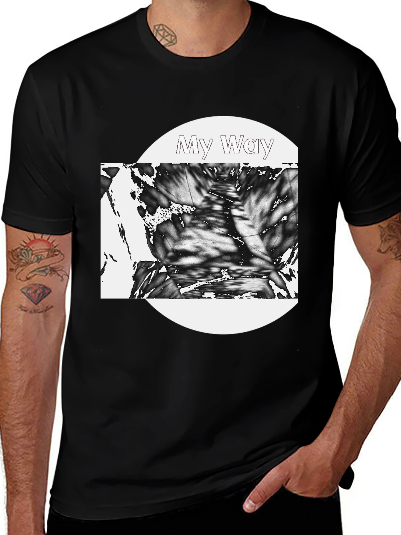Variant 9 of My Way Graphic Tee - Black Casual Shirt